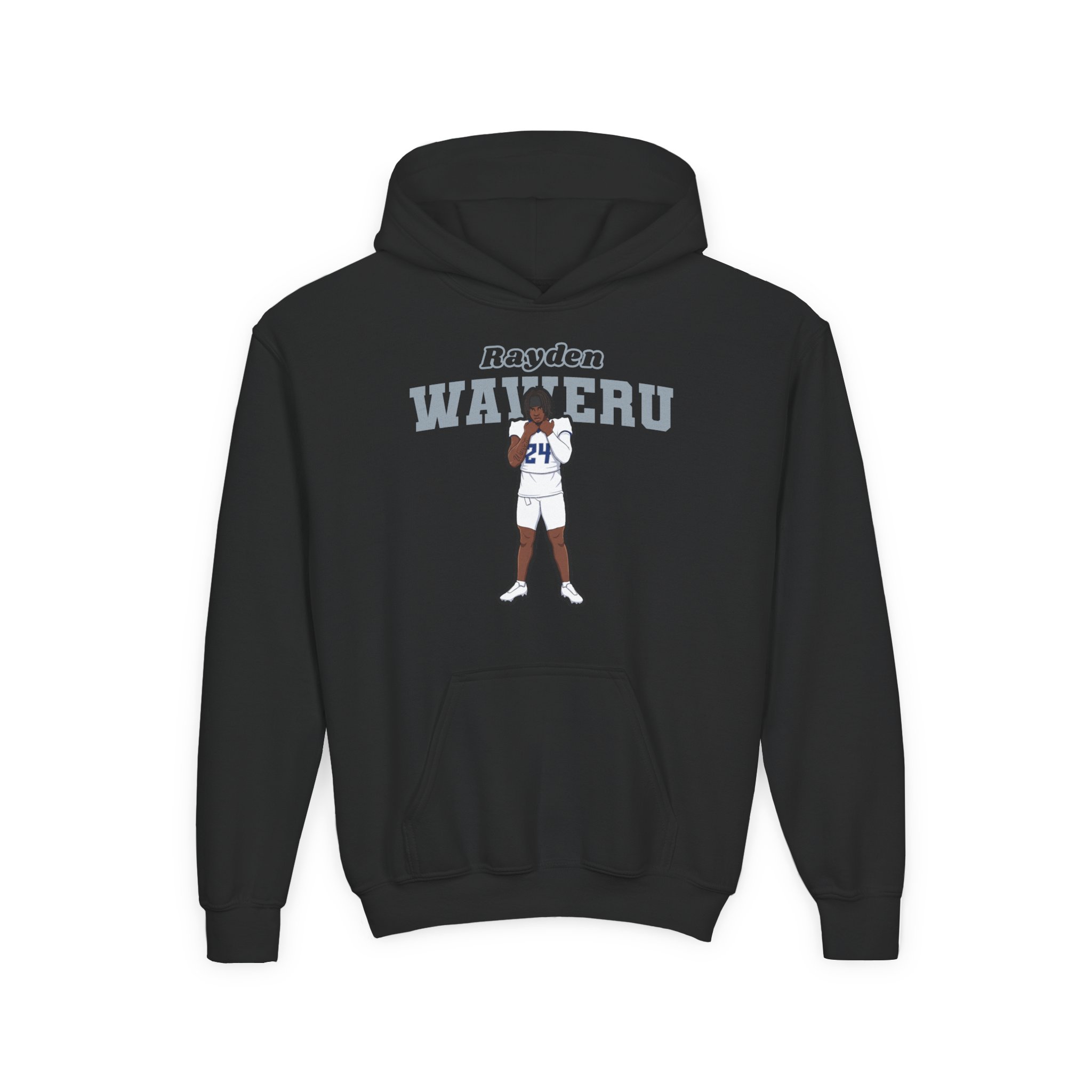 Youth Hoodie — character_name_arch in Black