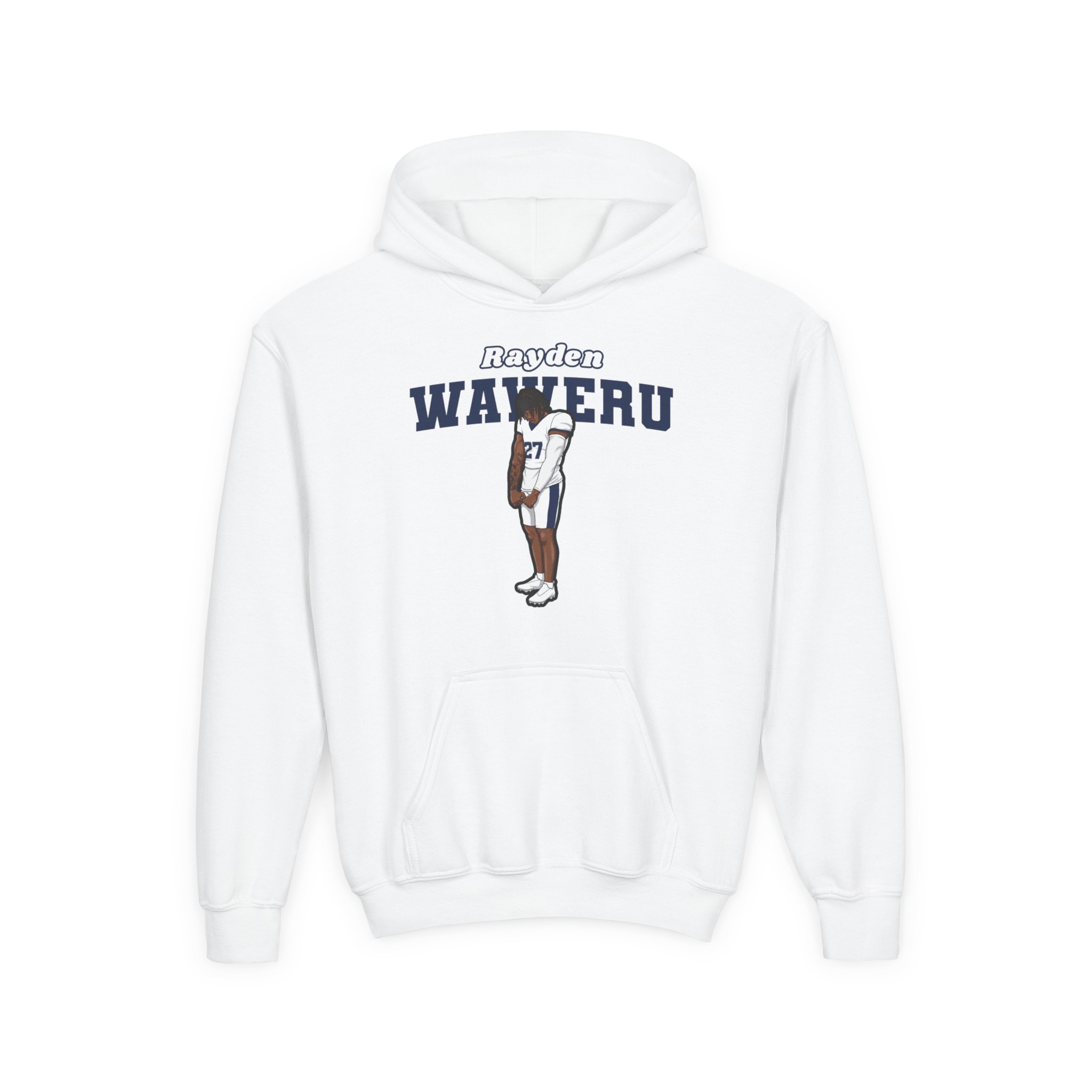 Youth Hoodie — character_name_arch in White