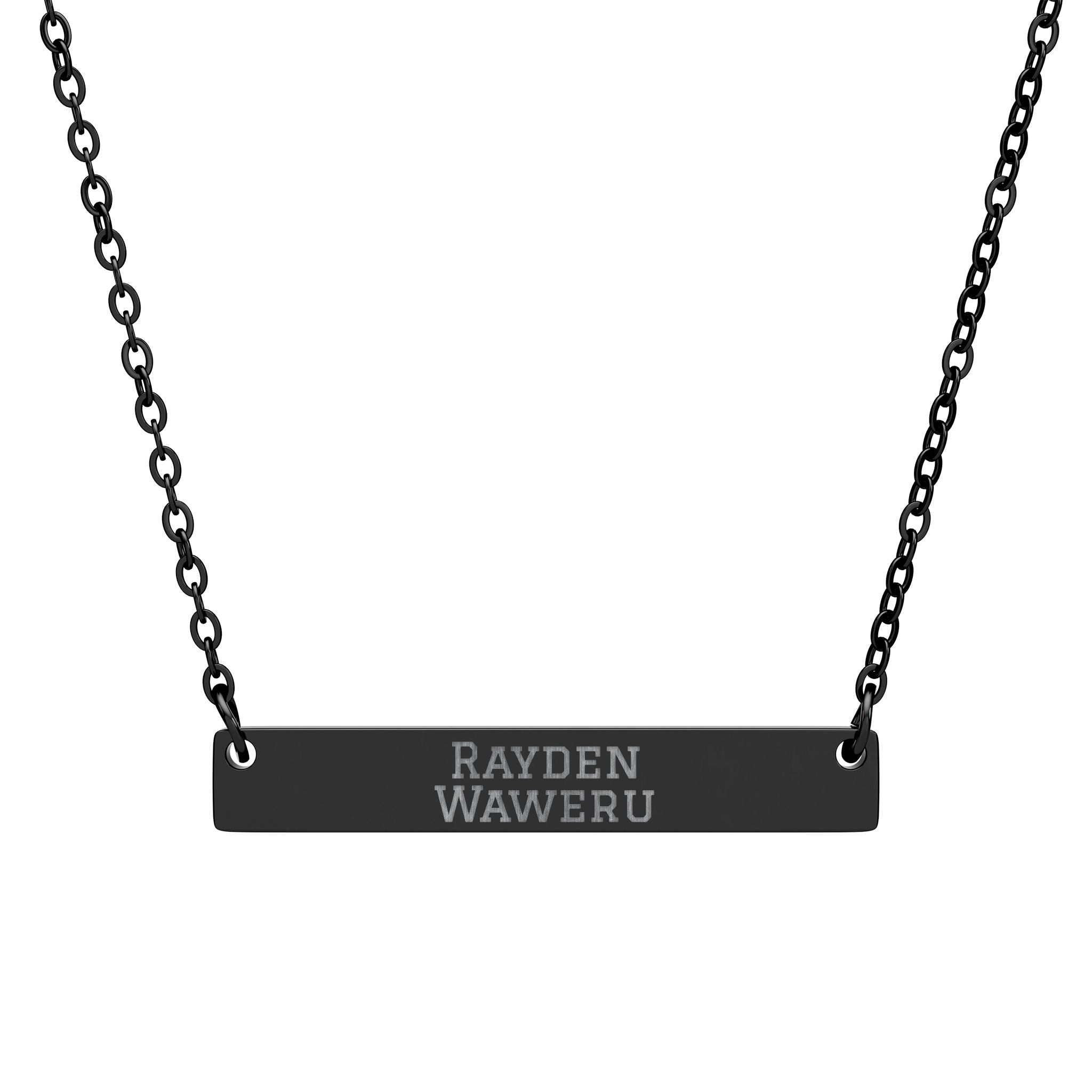 Engraved Bar Necklace — Classic in Black