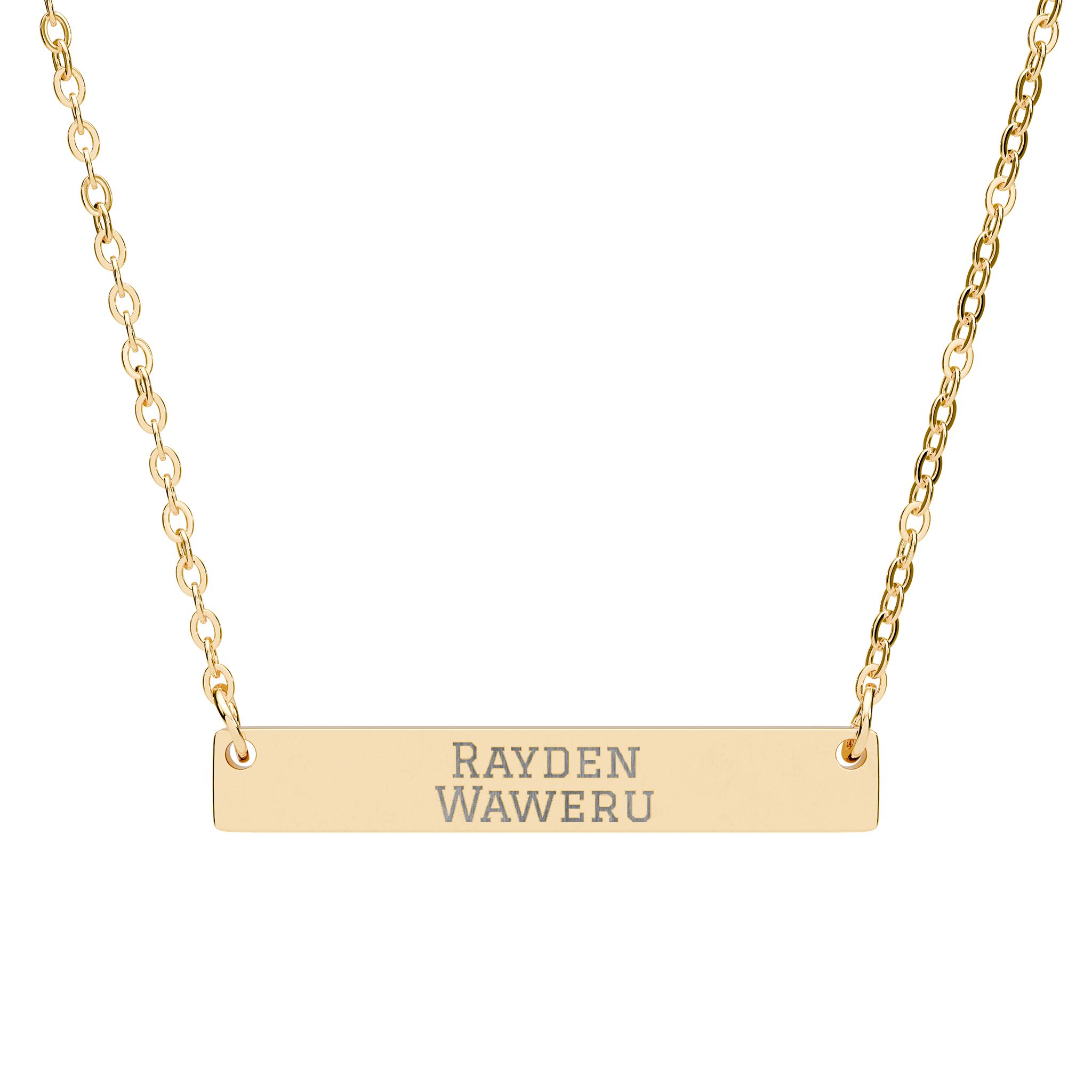 Engraved Bar Necklace — Classic in Gold
