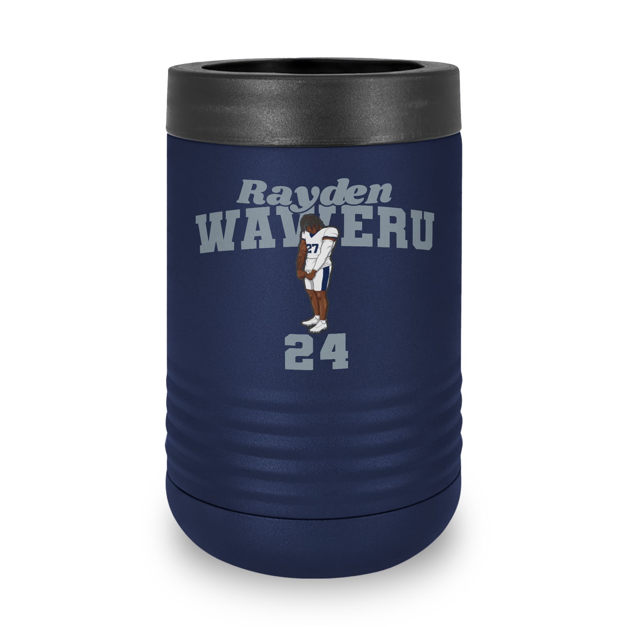 Stainless Can Cooler — character_signature_arch in Navy