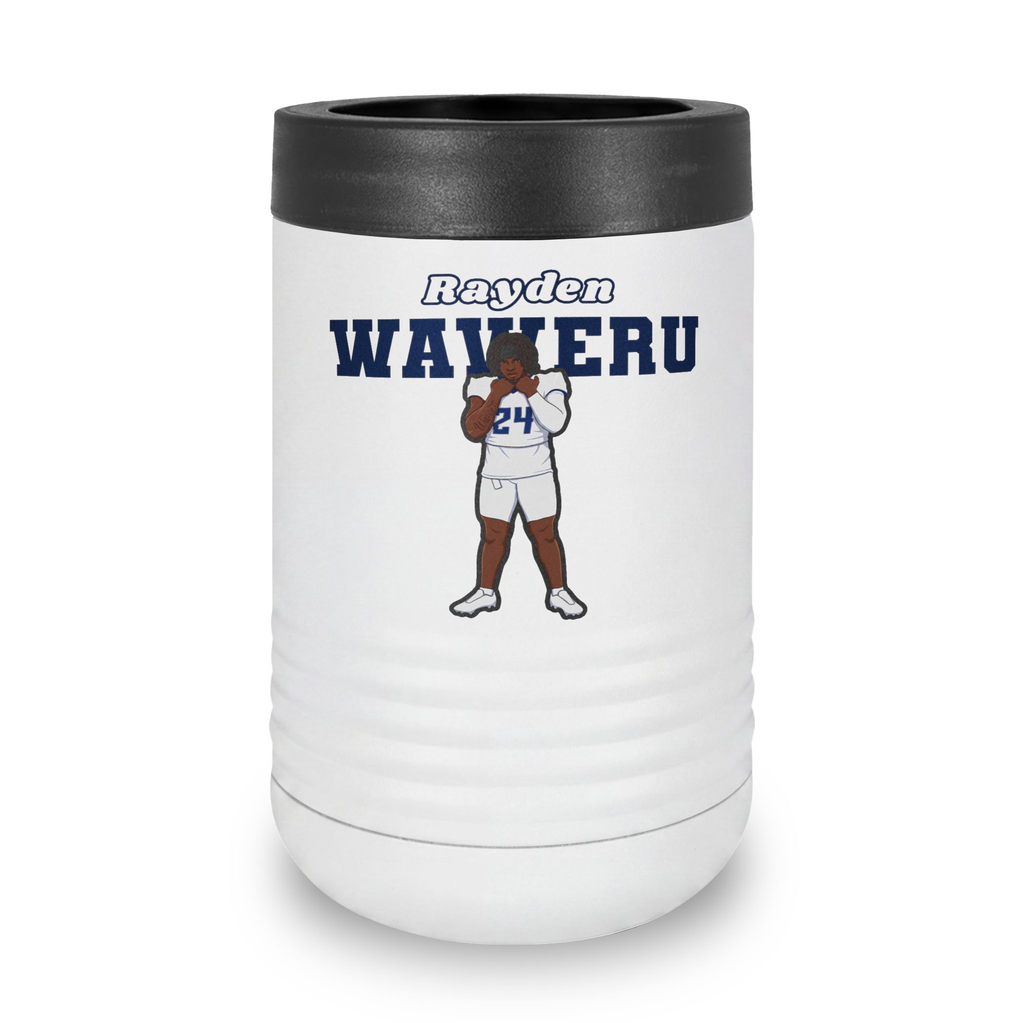 Stainless Can Cooler — character_name_arch in White