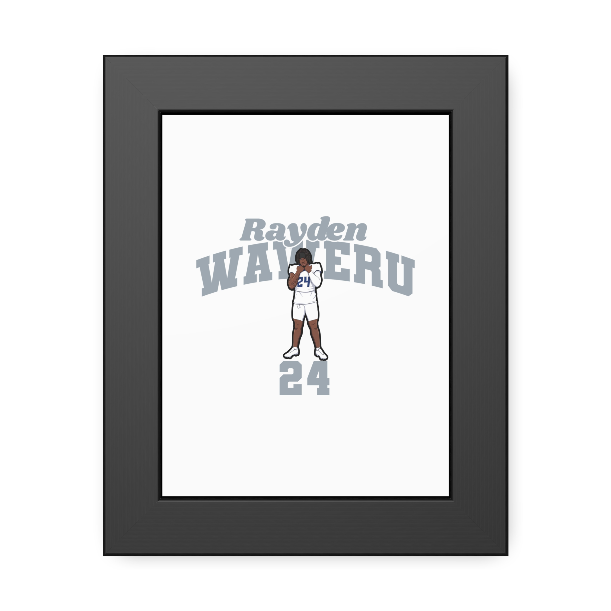 Framed Poster — character_signature_arch in Black