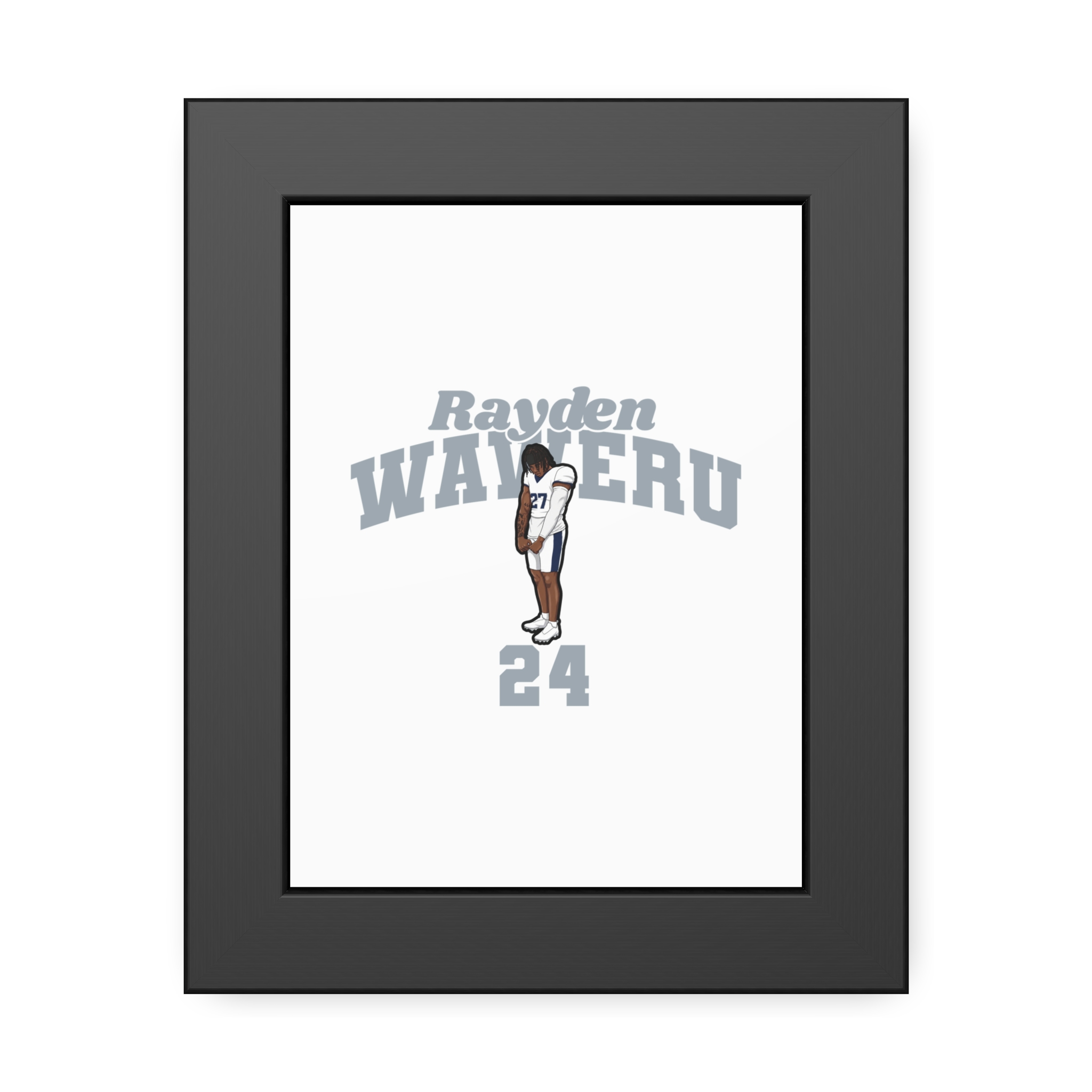 Framed Poster — character_signature_arch in Black