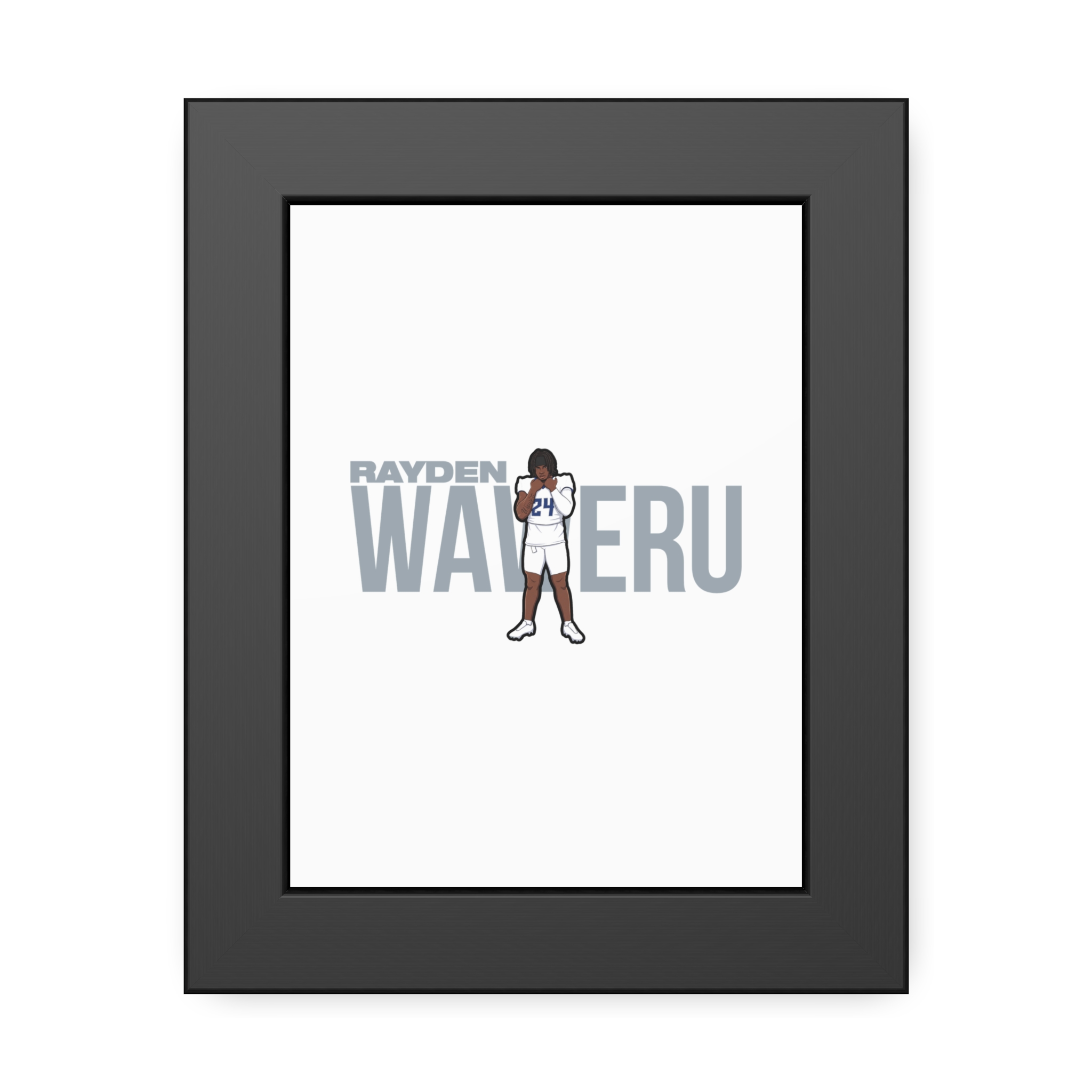 Framed Poster — character_player_name in Black