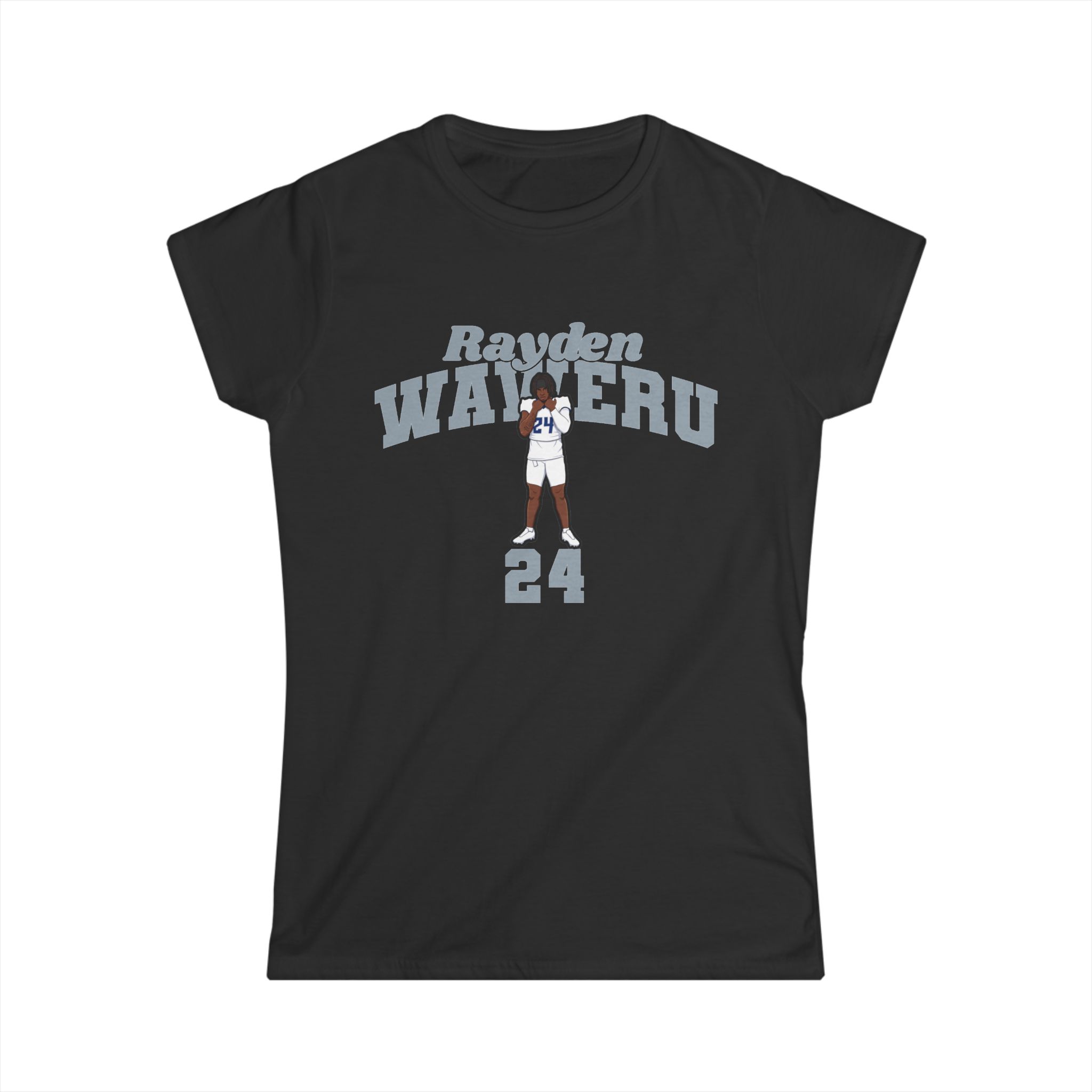 Women's Softstyle Tee — character_signature_arch in Black
