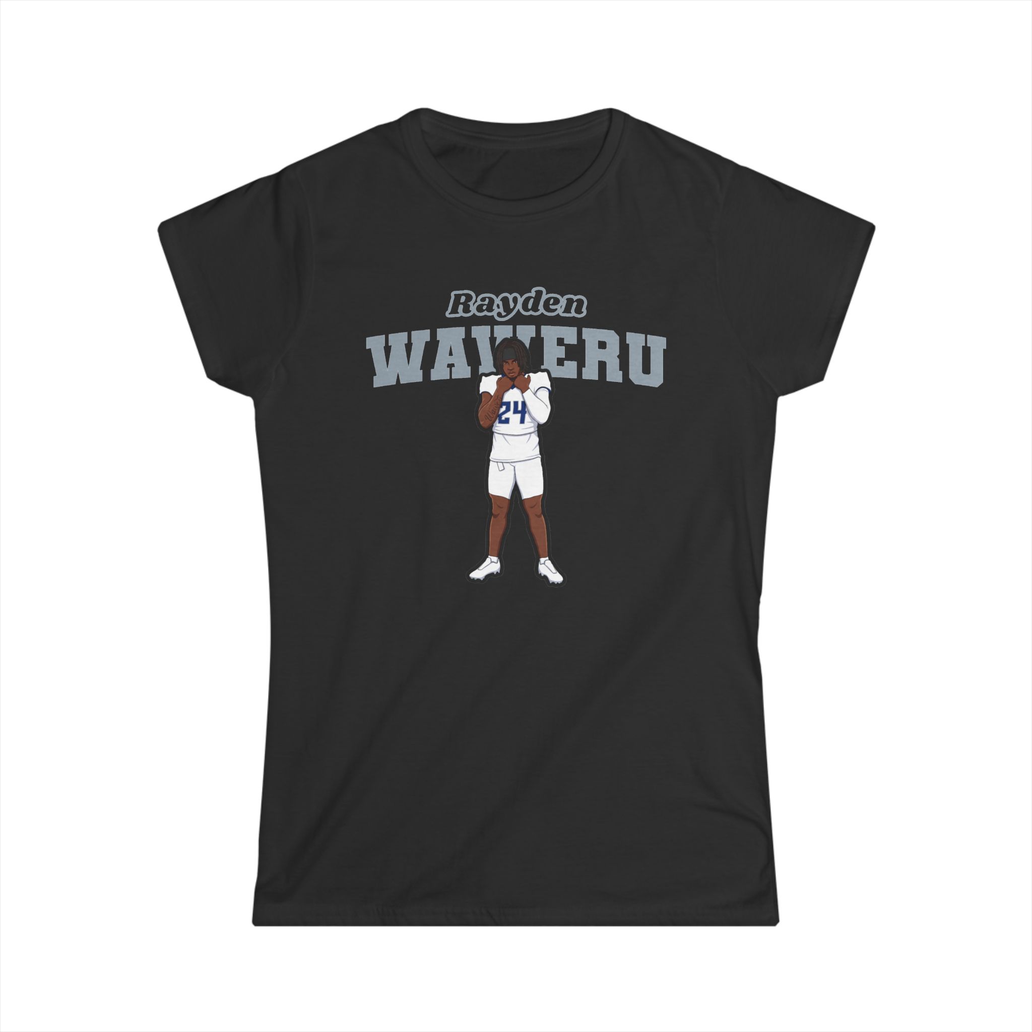 Women's Softstyle Tee — character_name_arch in Black