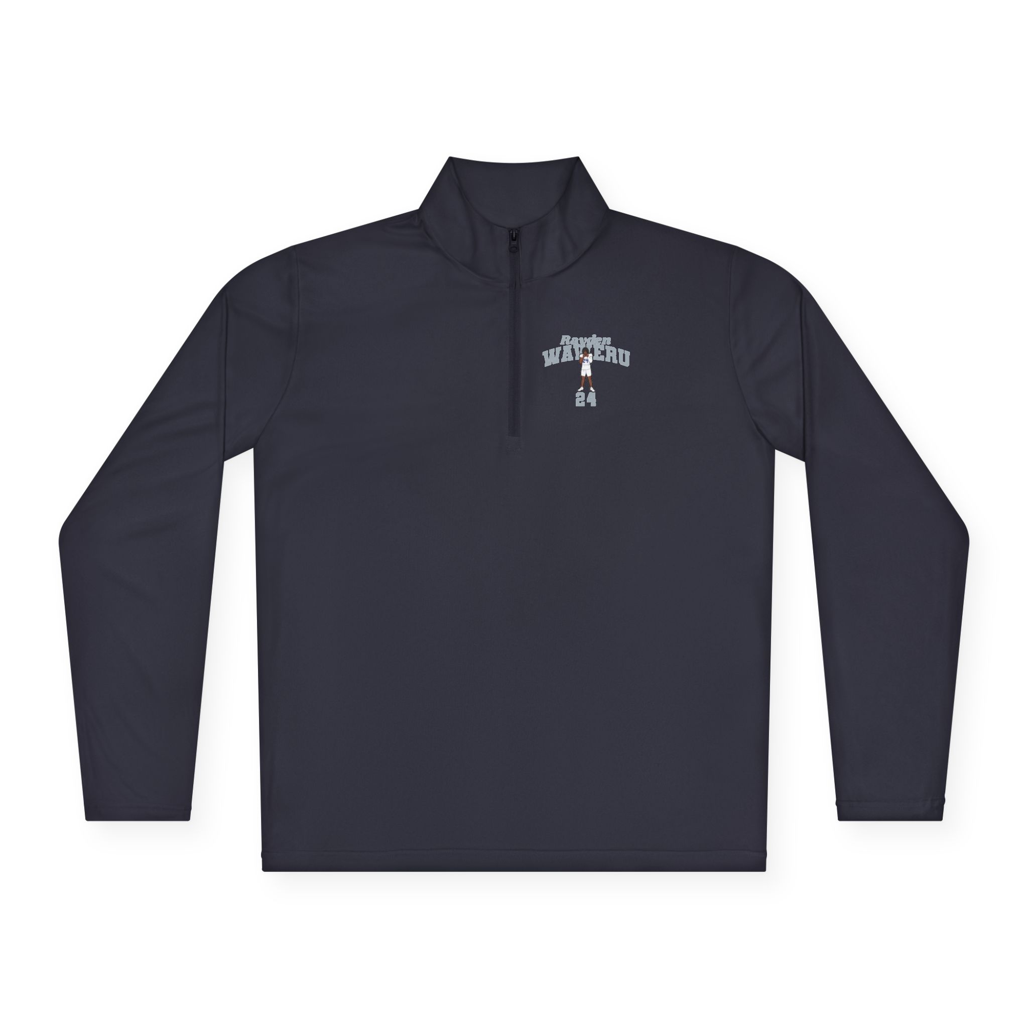 Q-Zip Pullover — character_signature_arch in Navy