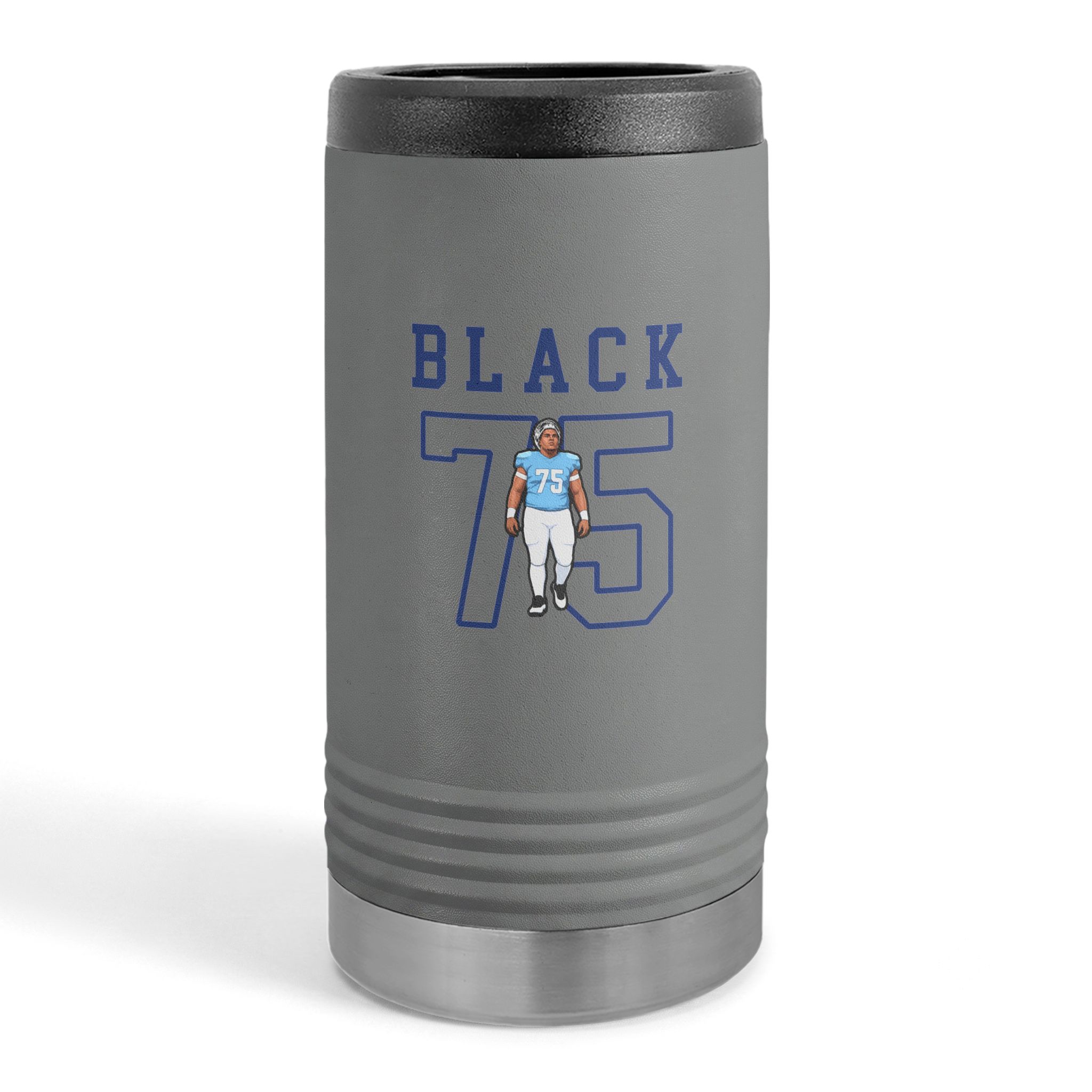 Slim Stainless Can Cooler — character_shirsey in Grey