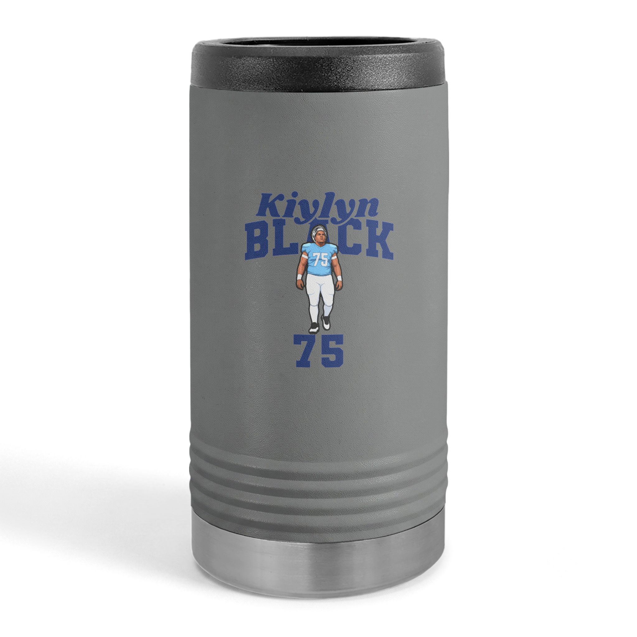 Slim Stainless Can Cooler — character_signature_arch in Grey