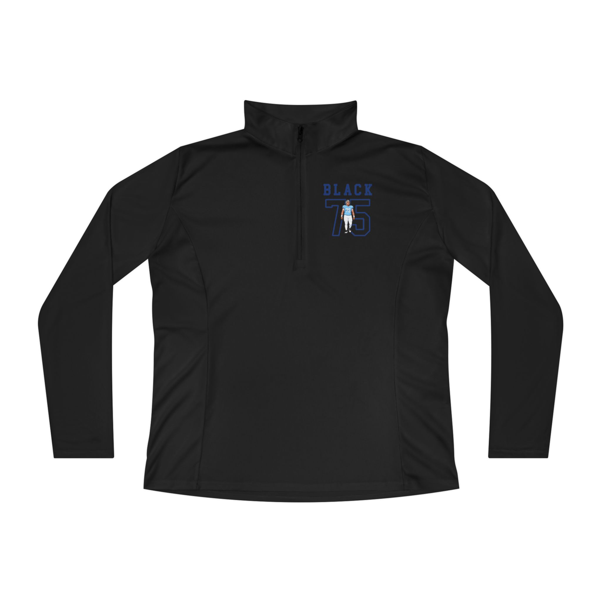 Women's Q-Zip Pullover — character_shirsey in Black