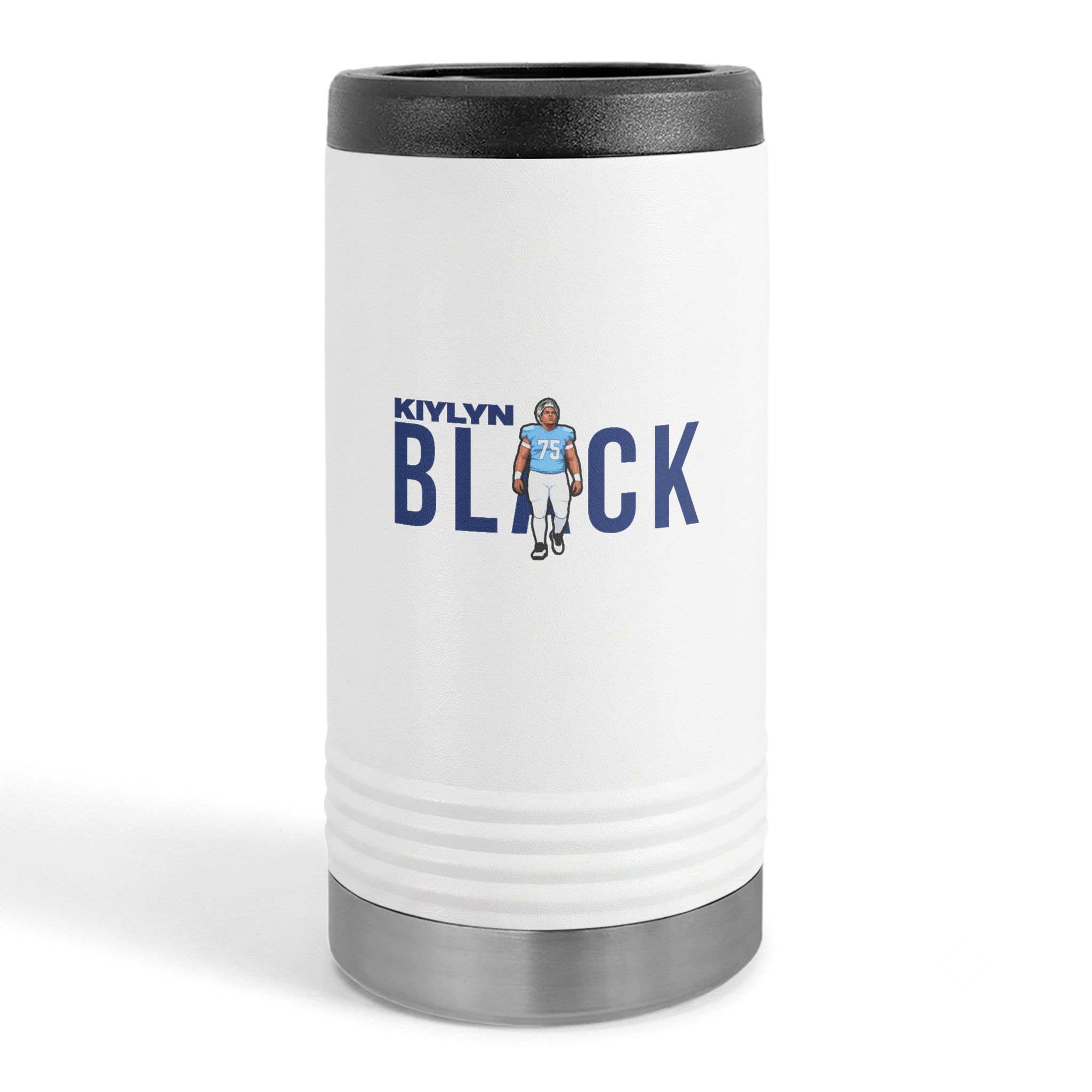 Slim Stainless Can Cooler — character_player_name in White