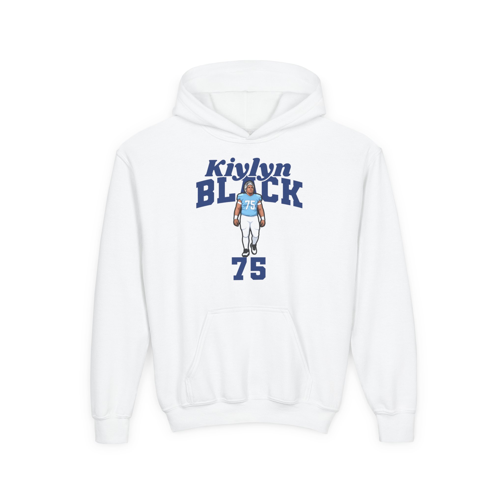 Youth Hoodie — character_signature_arch in White