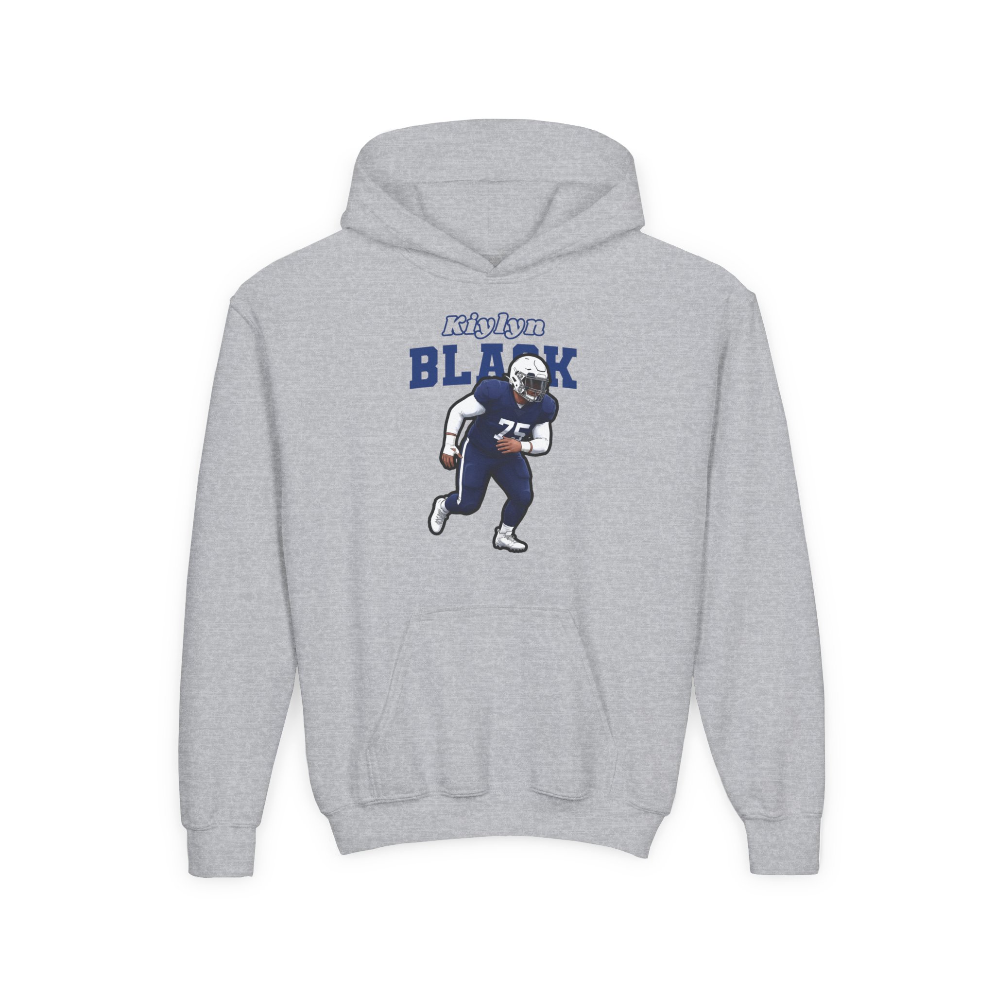 Youth Hoodie — character_name_arch in Grey