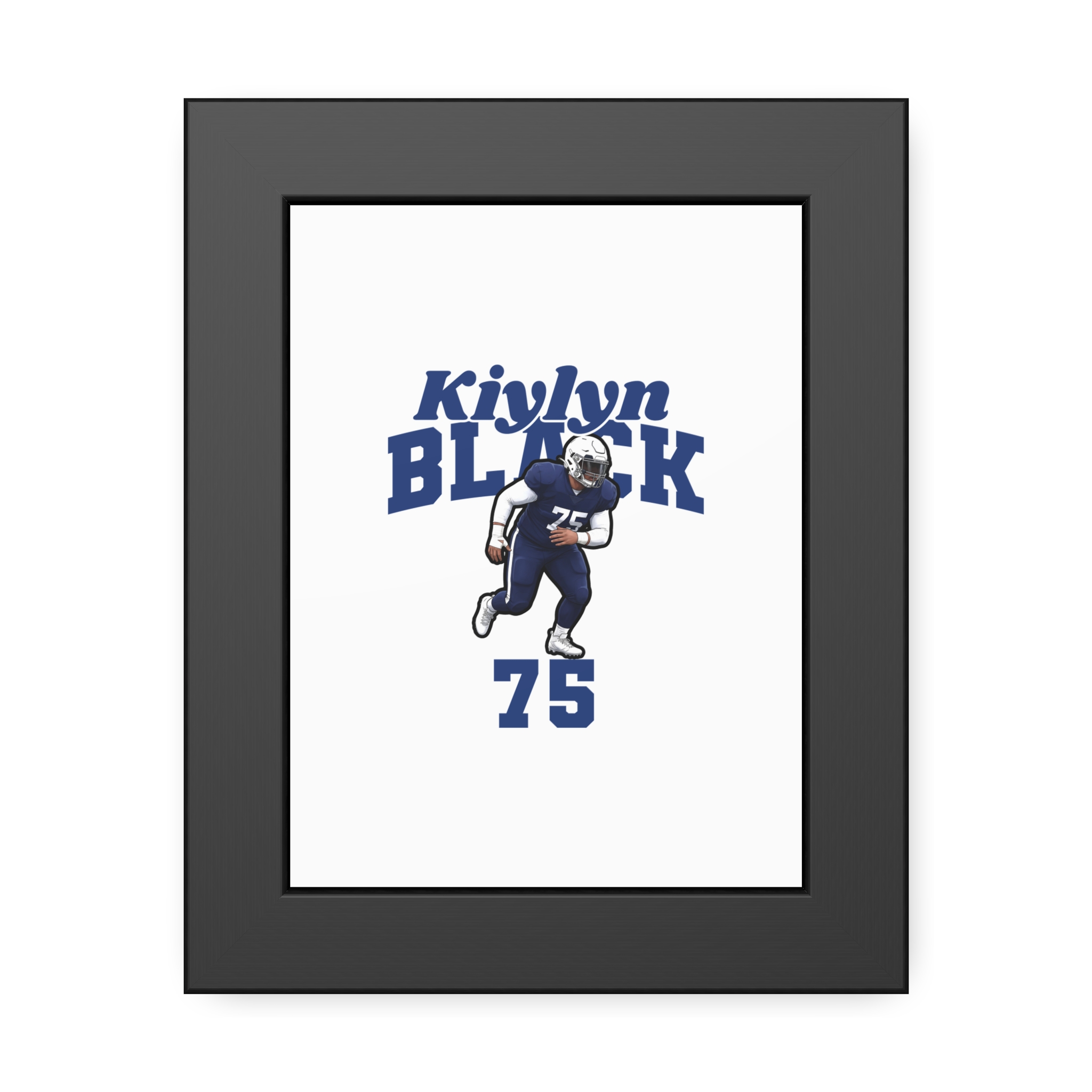 Framed Poster — character_signature_arch in Black
