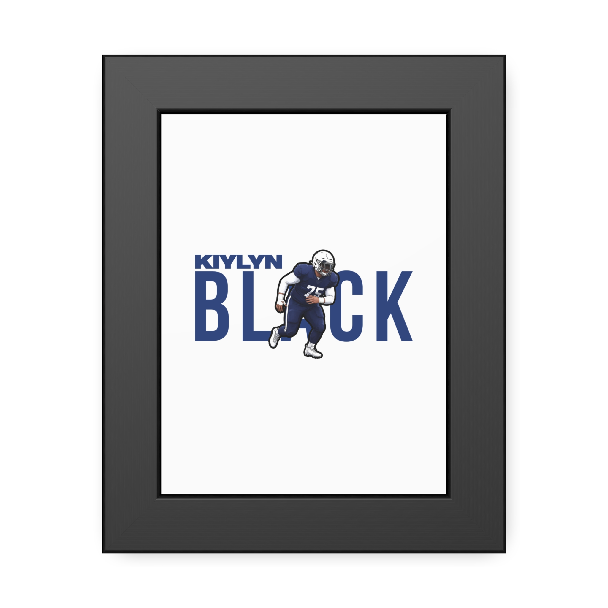 Framed Poster — character_player_name in Black