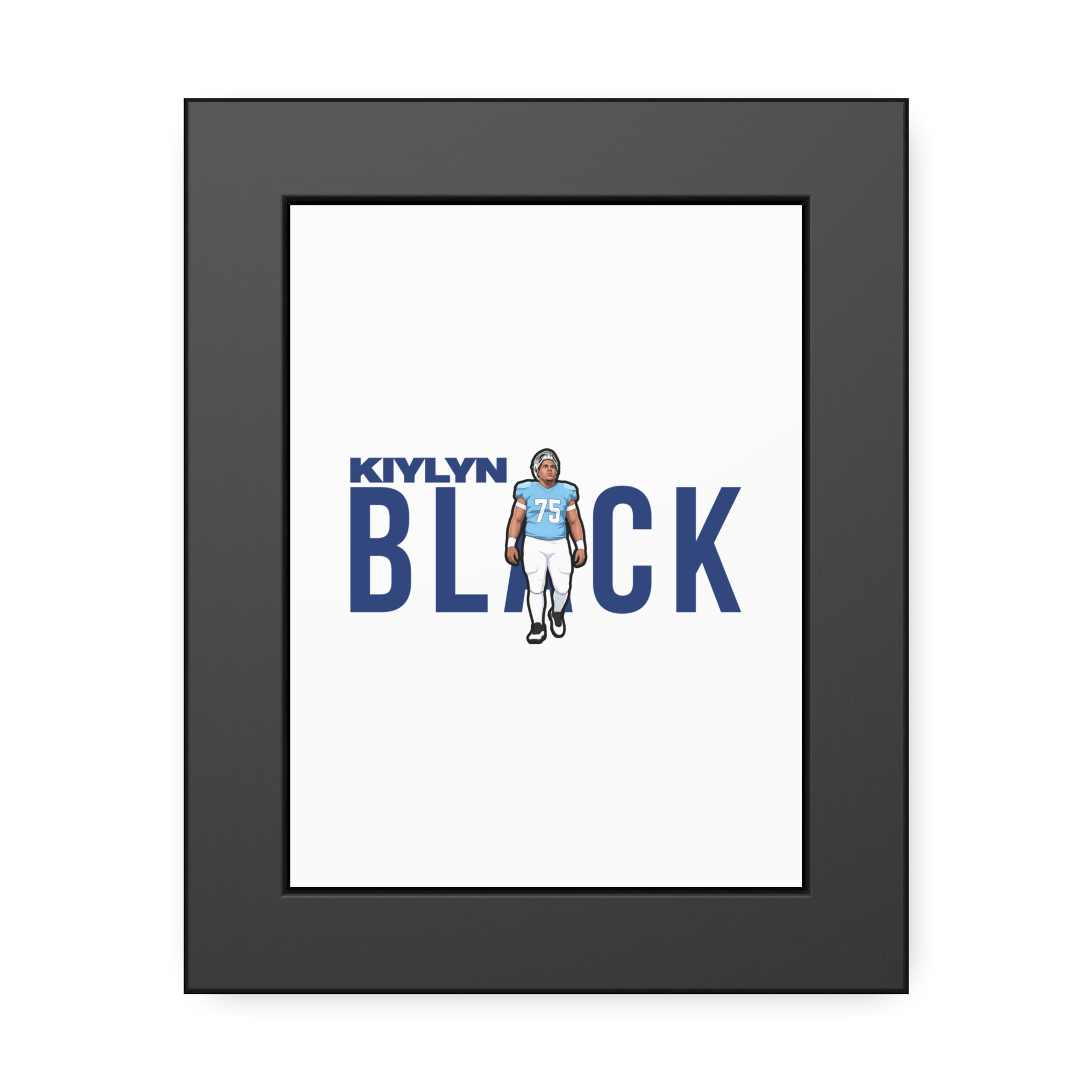 Framed Poster — character_player_name in Black