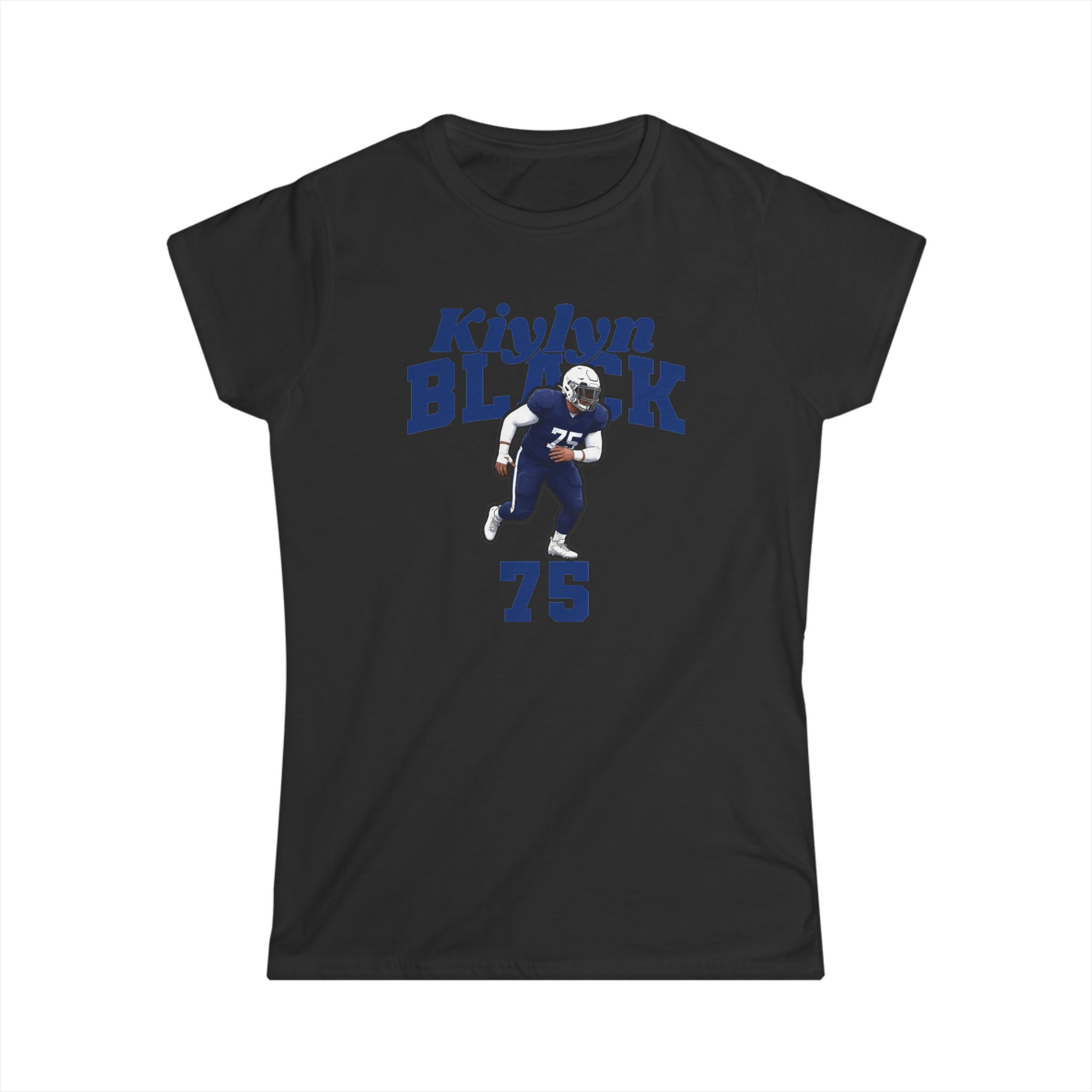 Women's Softstyle Tee — character_signature_arch in Black