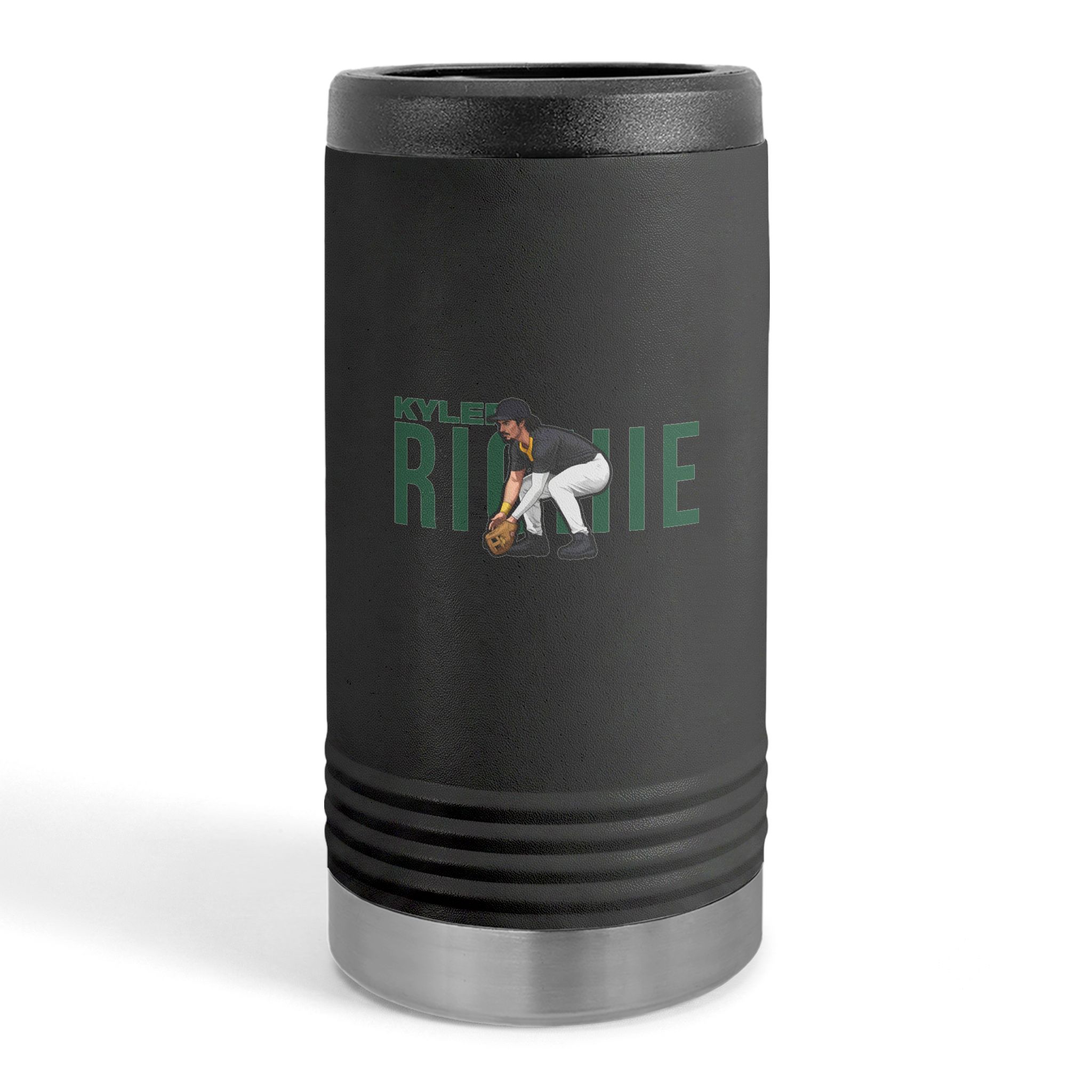 Slim Stainless Can Cooler — character_player_name in Black