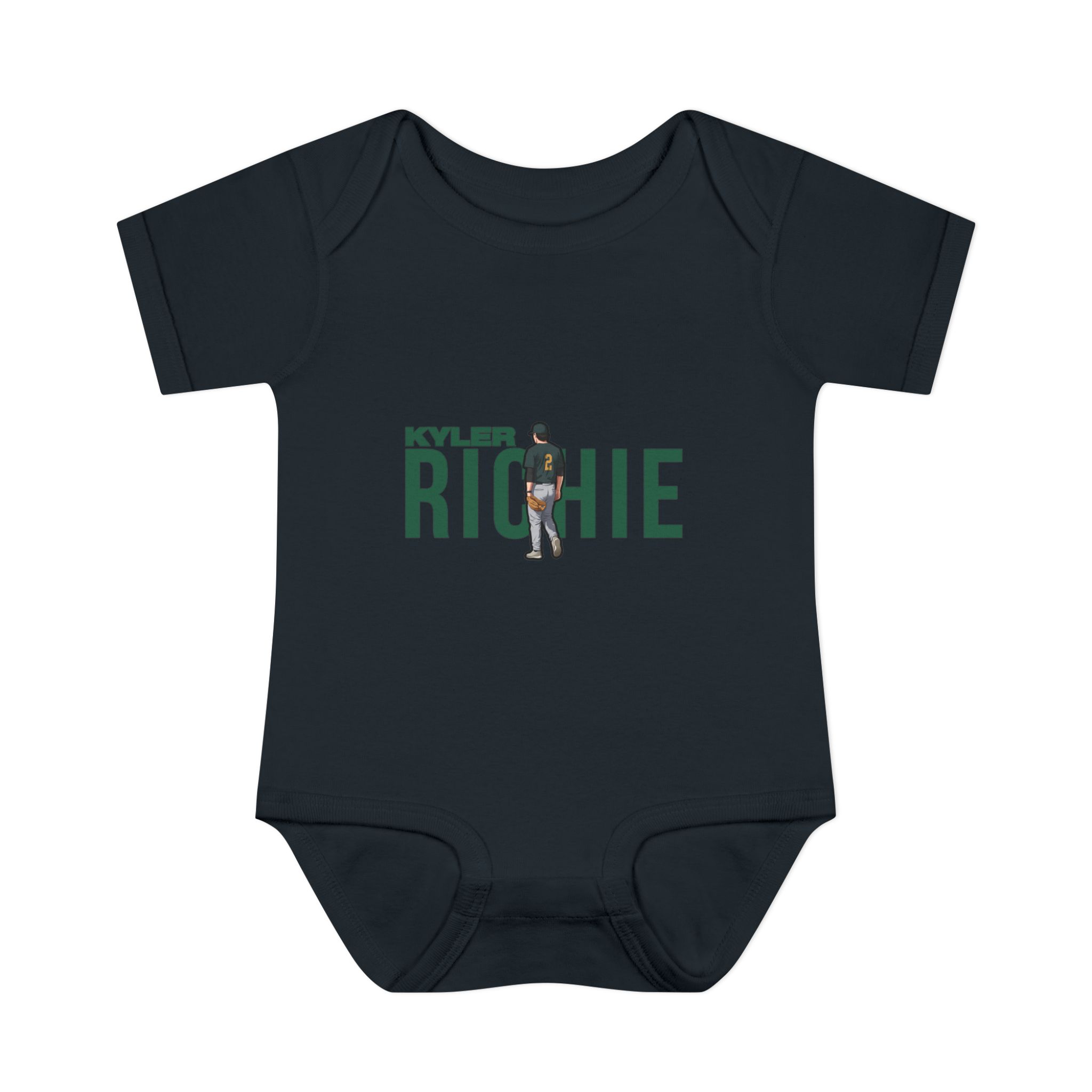 Baby Onesie — character_player_name in Black