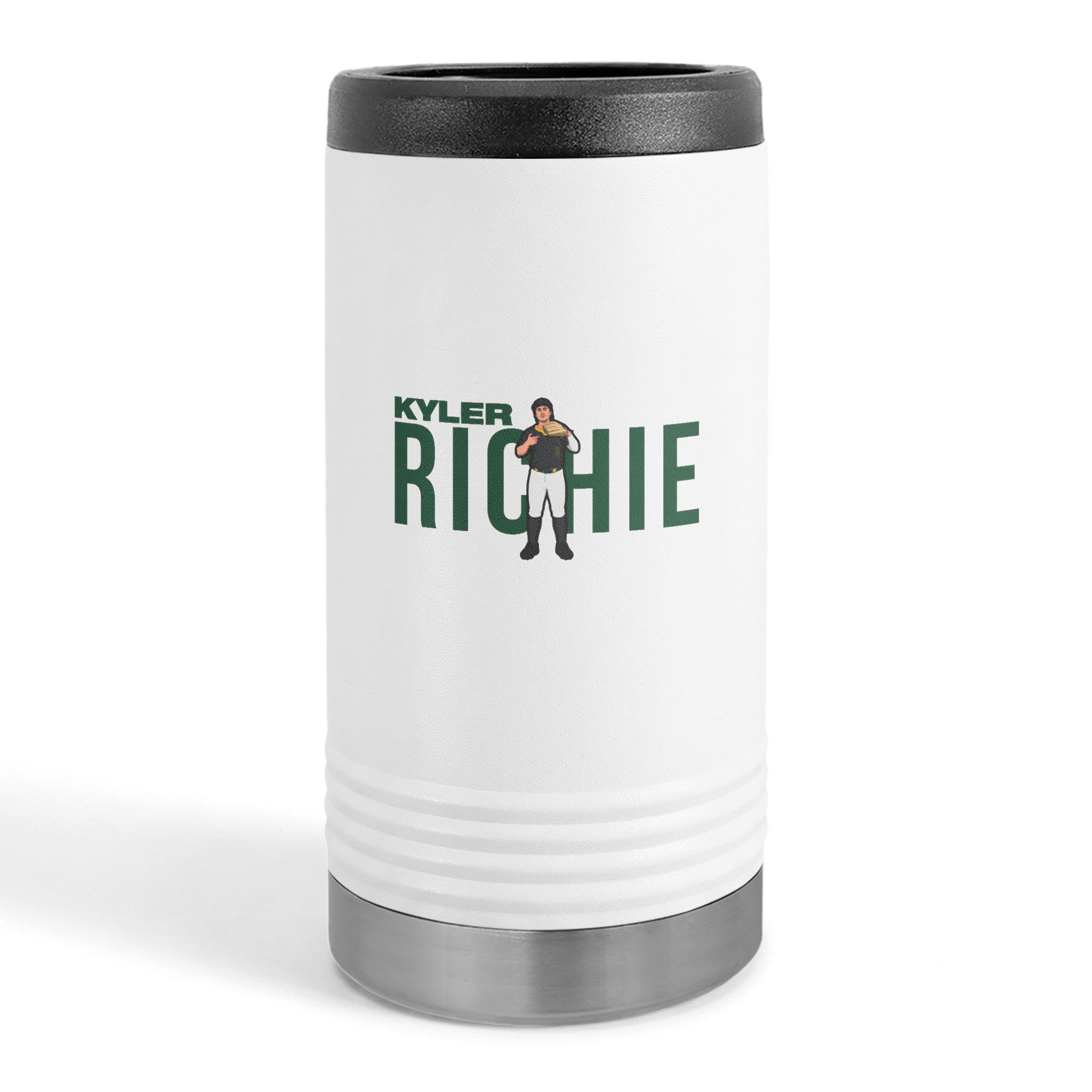 Slim Stainless Can Cooler — character_player_name in White
