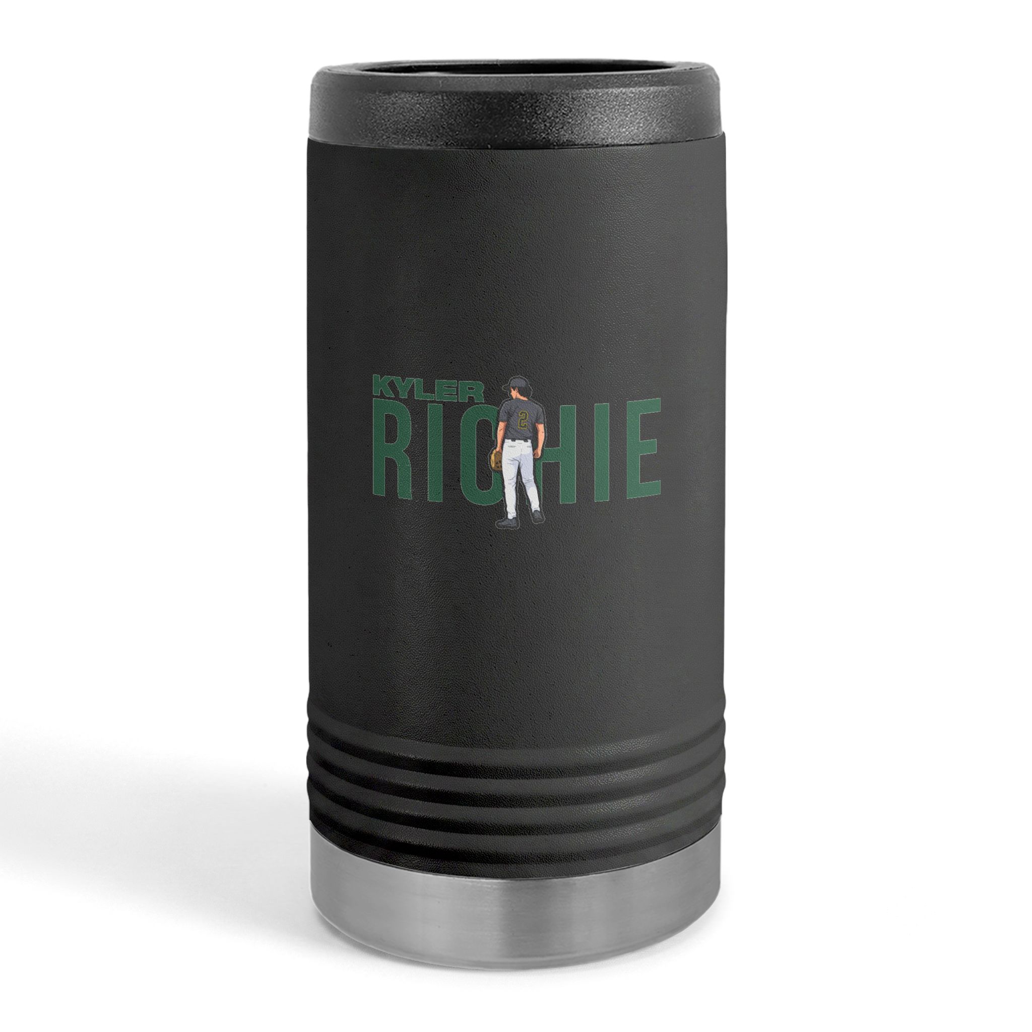 Slim Stainless Can Cooler — character_player_name in Black