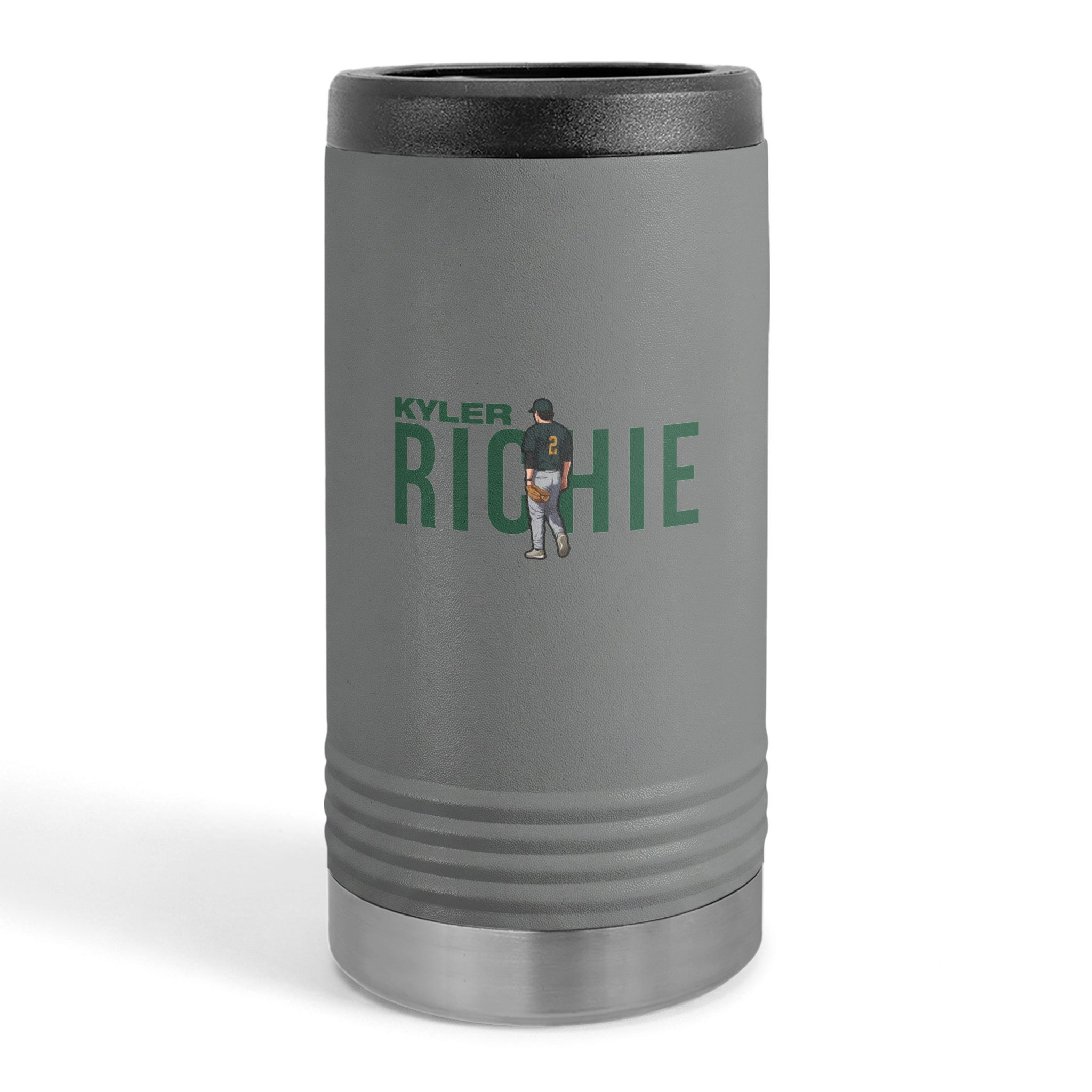 Slim Stainless Can Cooler — character_player_name in Grey
