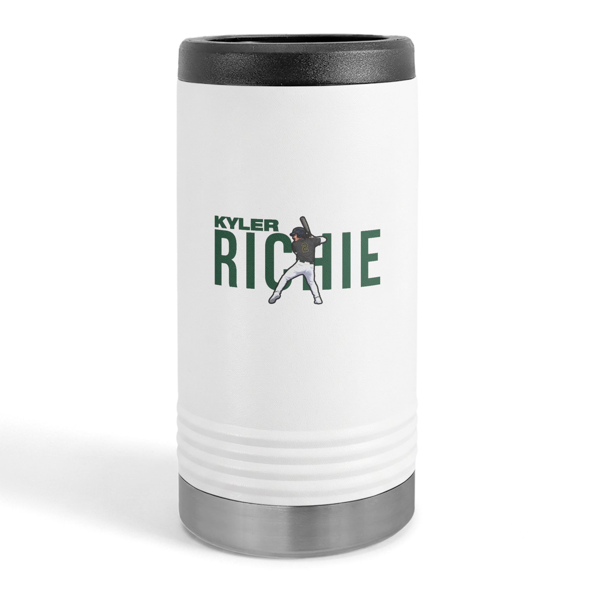 Slim Stainless Can Cooler — character_player_name in White