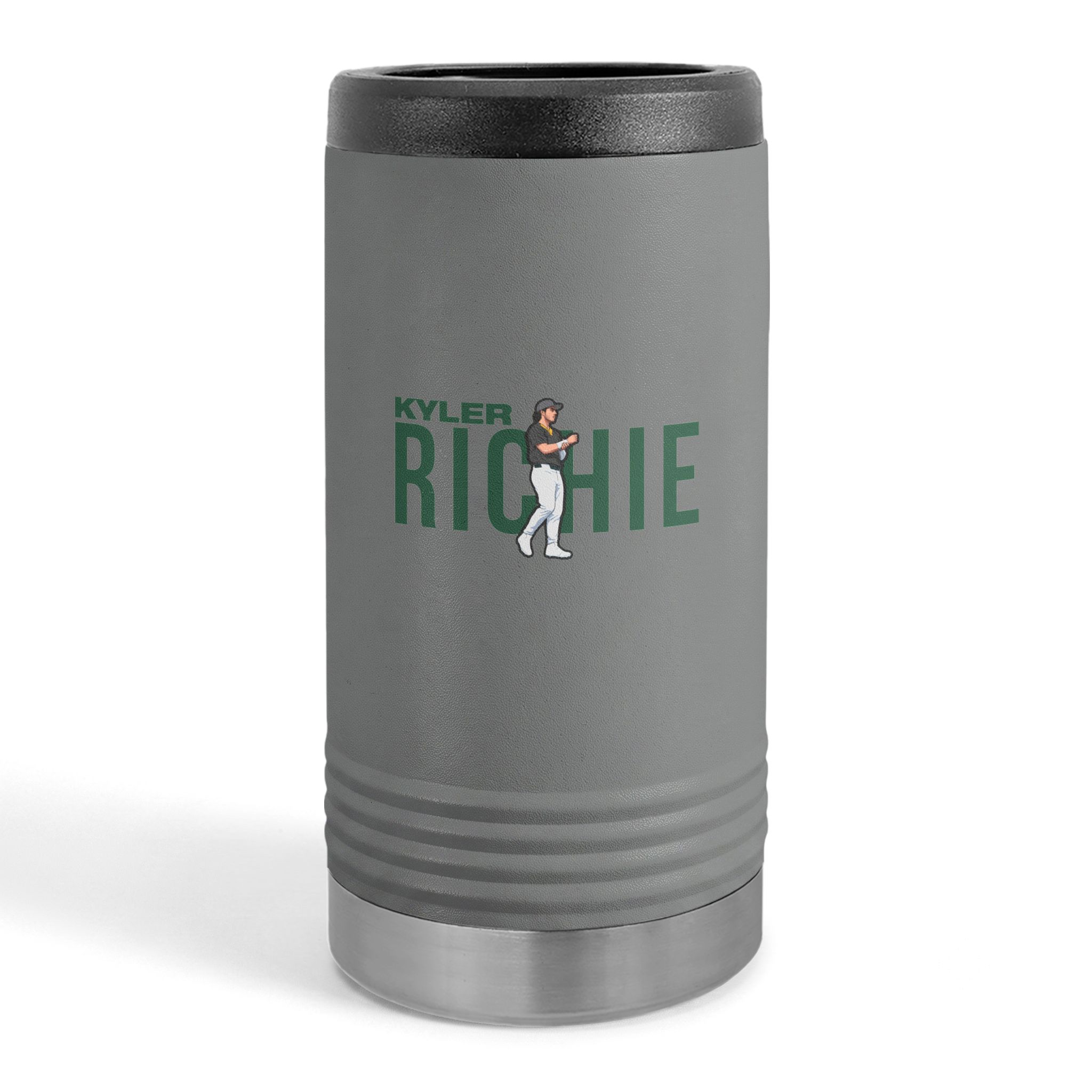 Slim Stainless Can Cooler — character_player_name in Grey