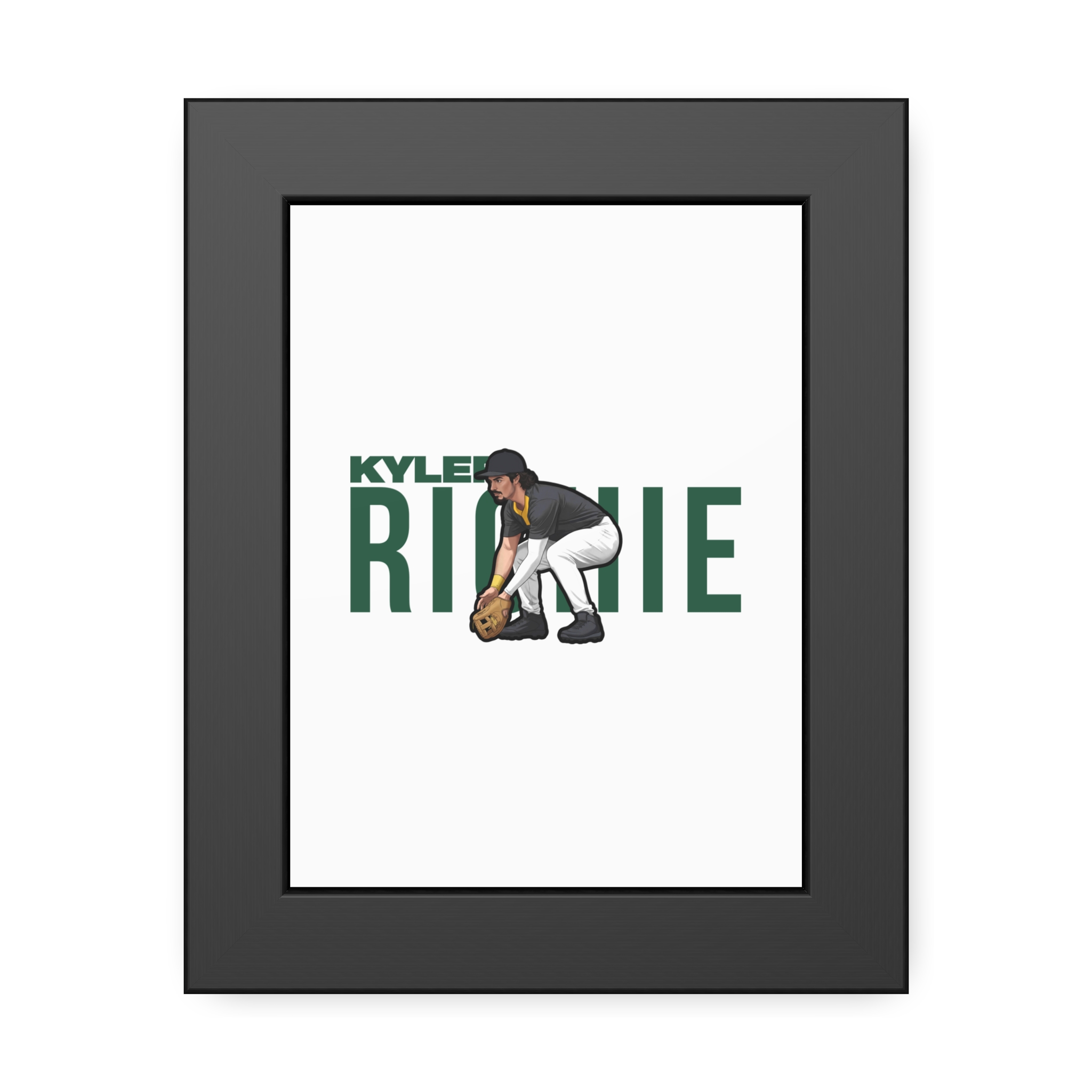 Framed Poster — character_player_name in Black