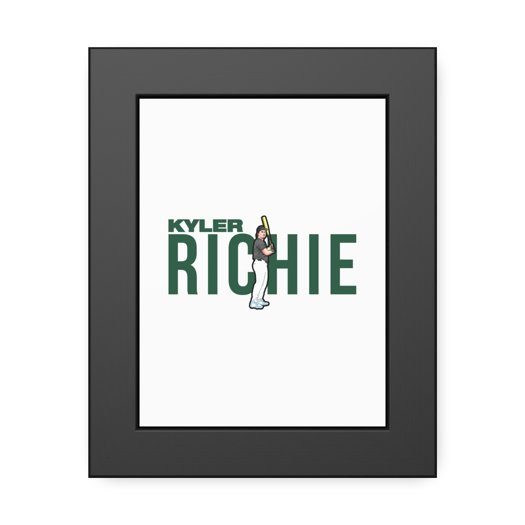 Framed Poster — character_player_name in Black