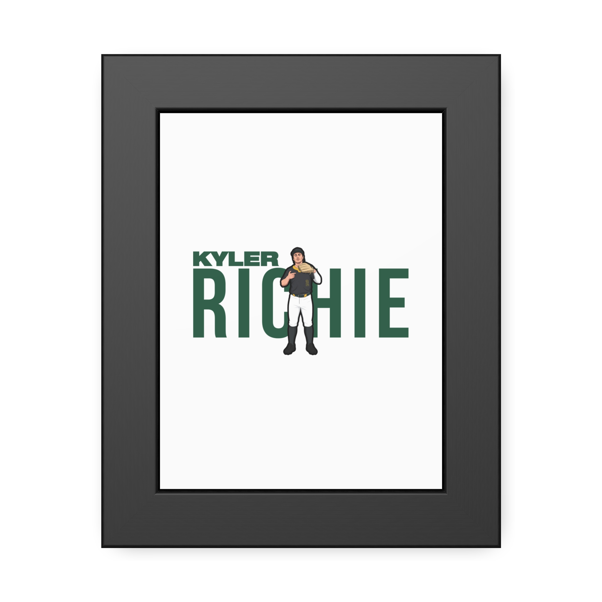 Framed Poster — character_player_name in Black