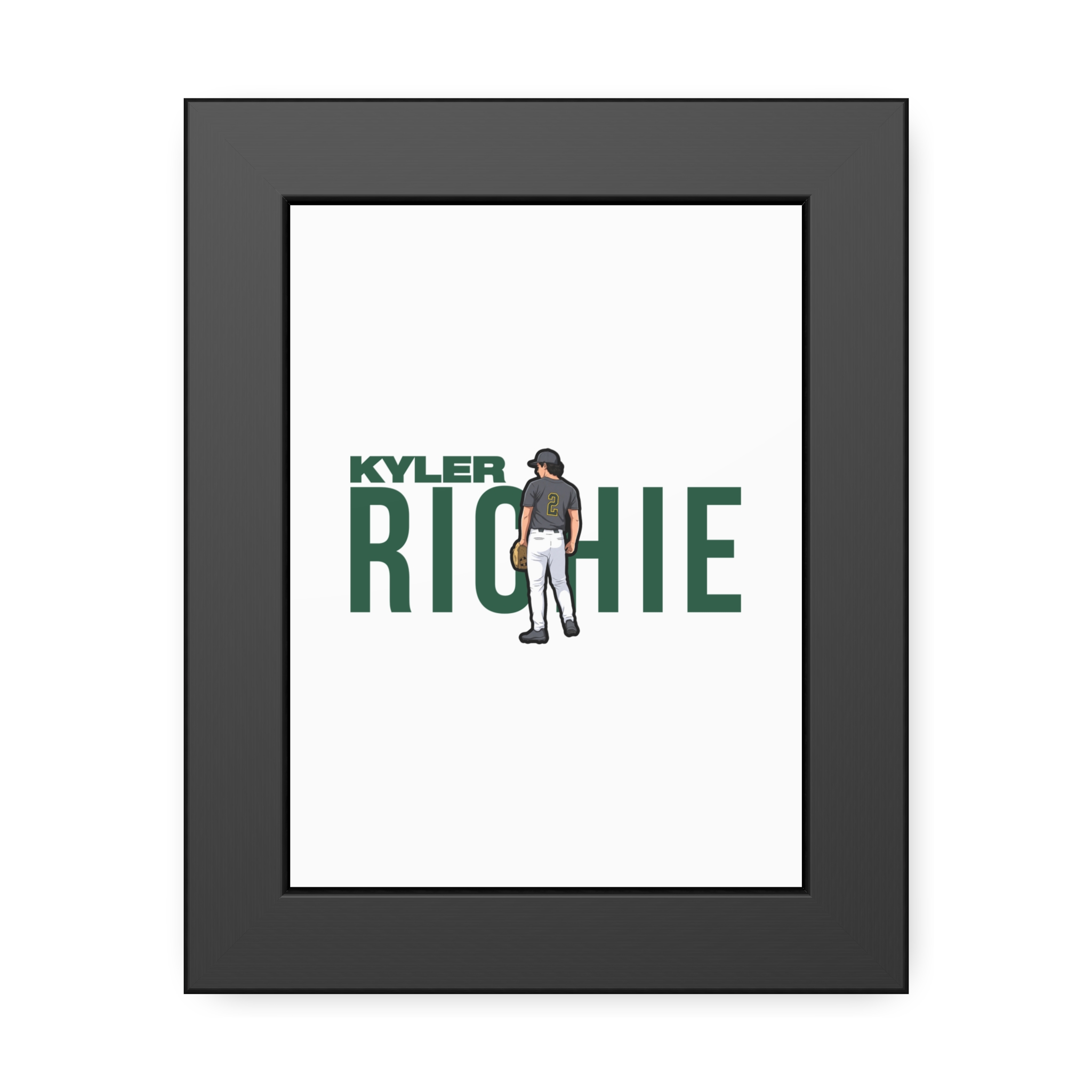Framed Poster — character_player_name in Black