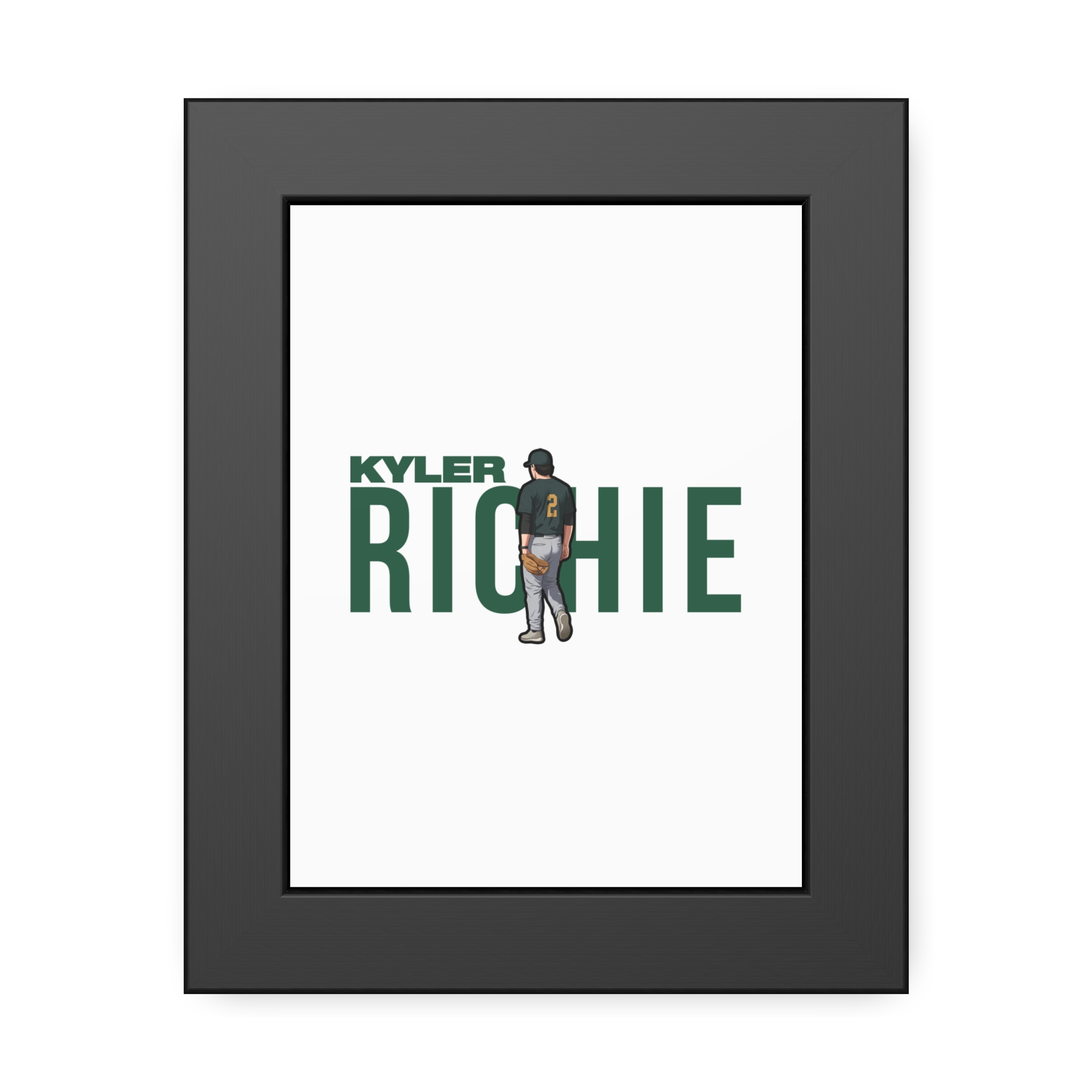 Framed Poster — character_player_name in Black