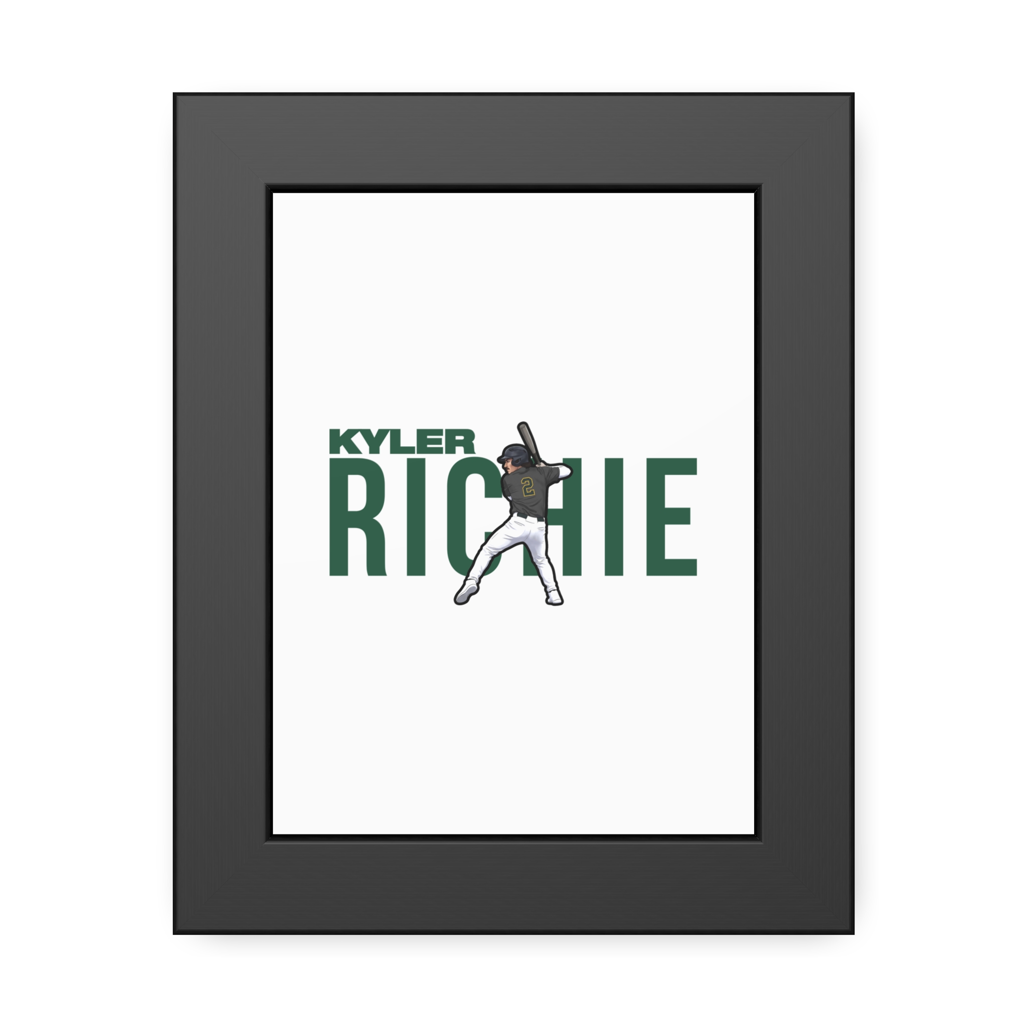 Framed Poster — character_player_name in Black