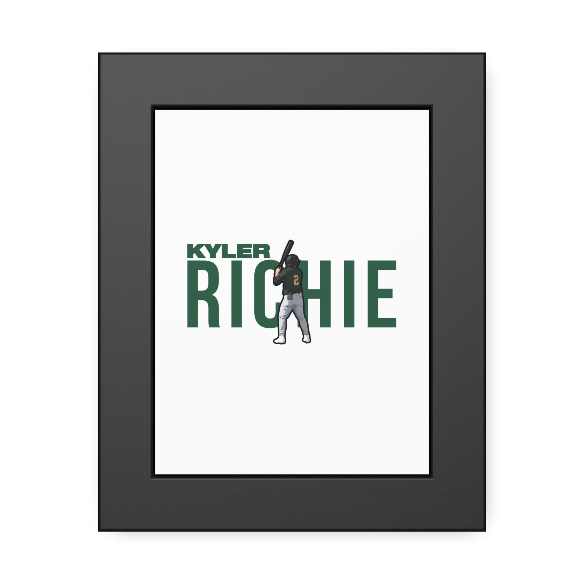 Framed Poster — character_player_name in Black