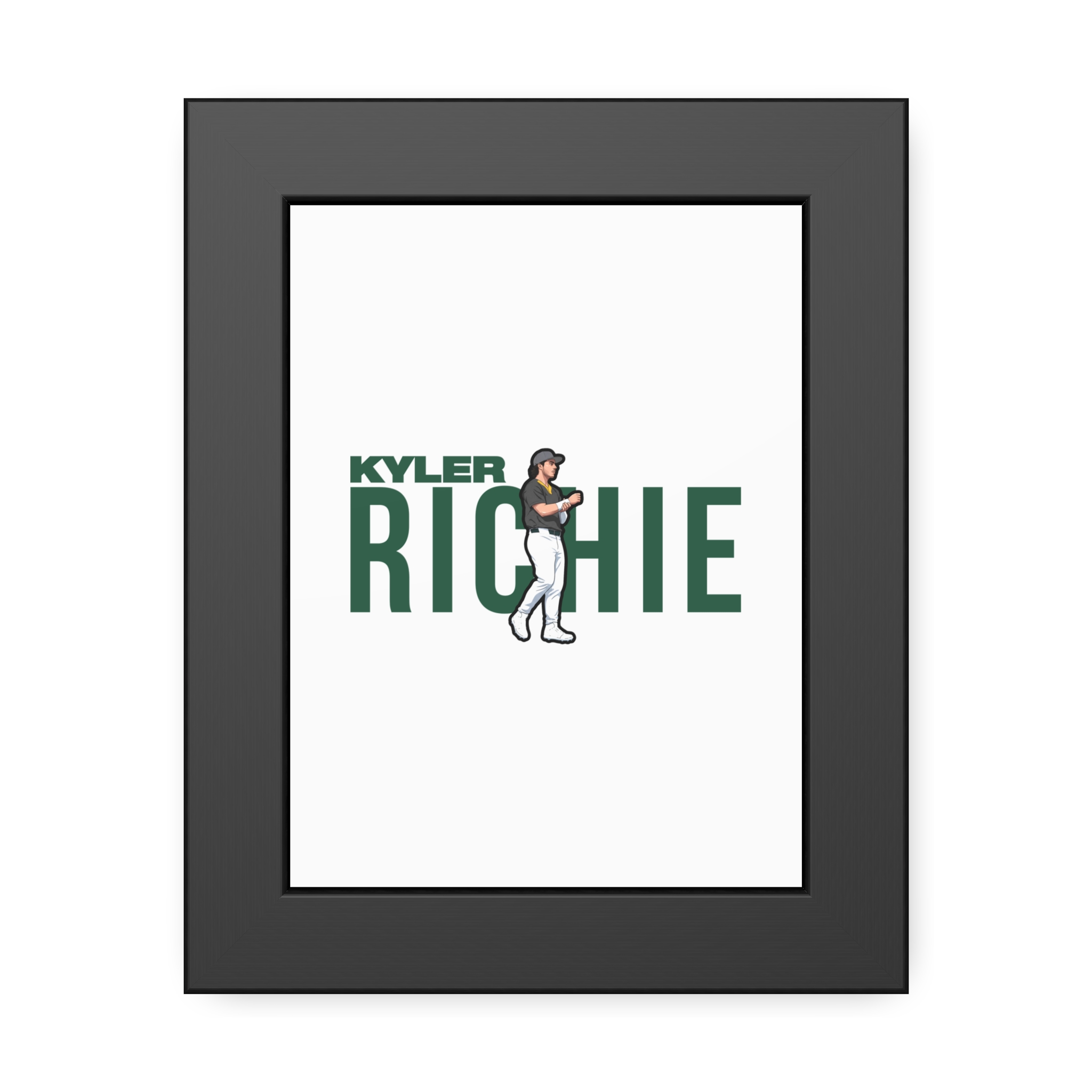 Framed Poster — character_player_name in Black