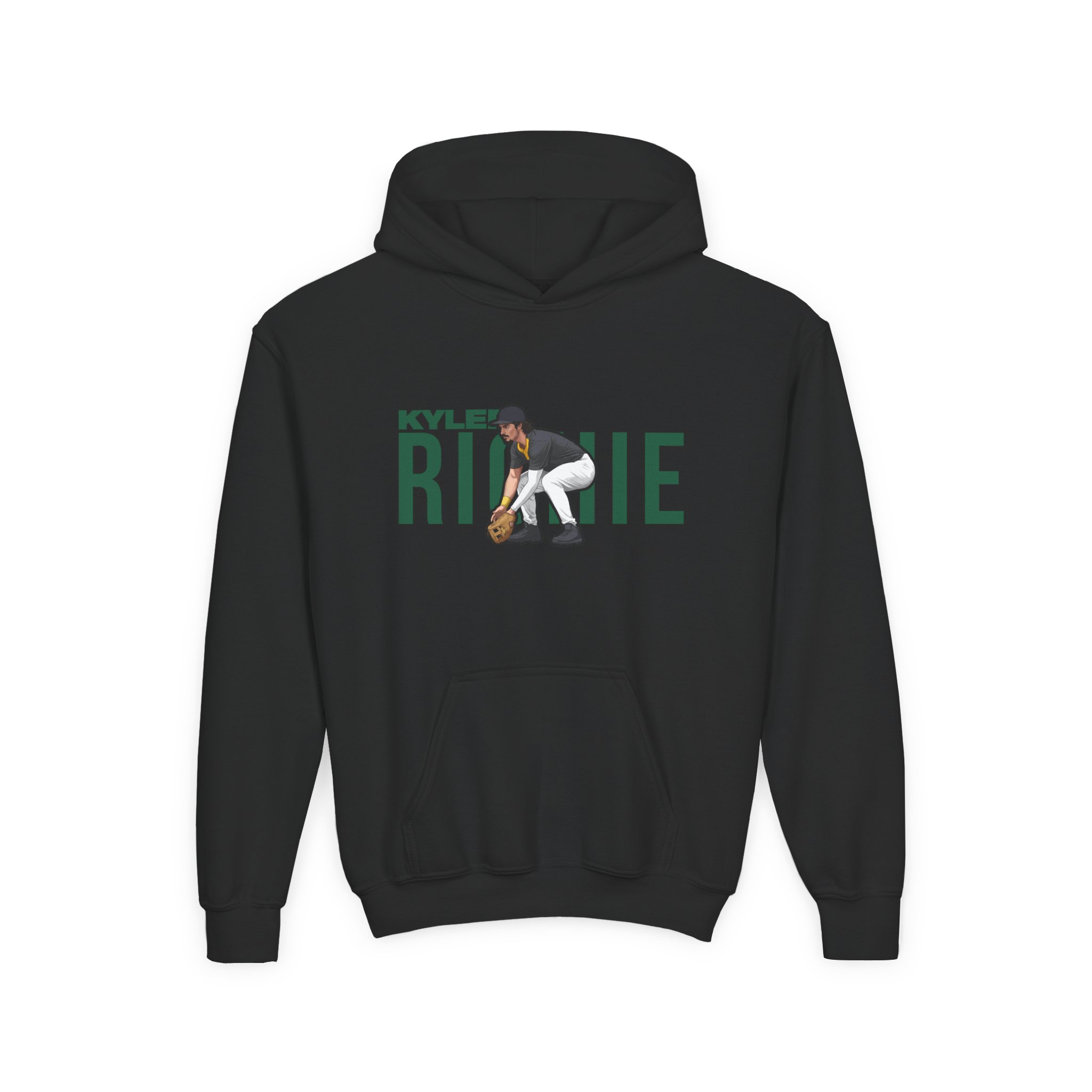 Youth Hoodie — character_player_name in Black