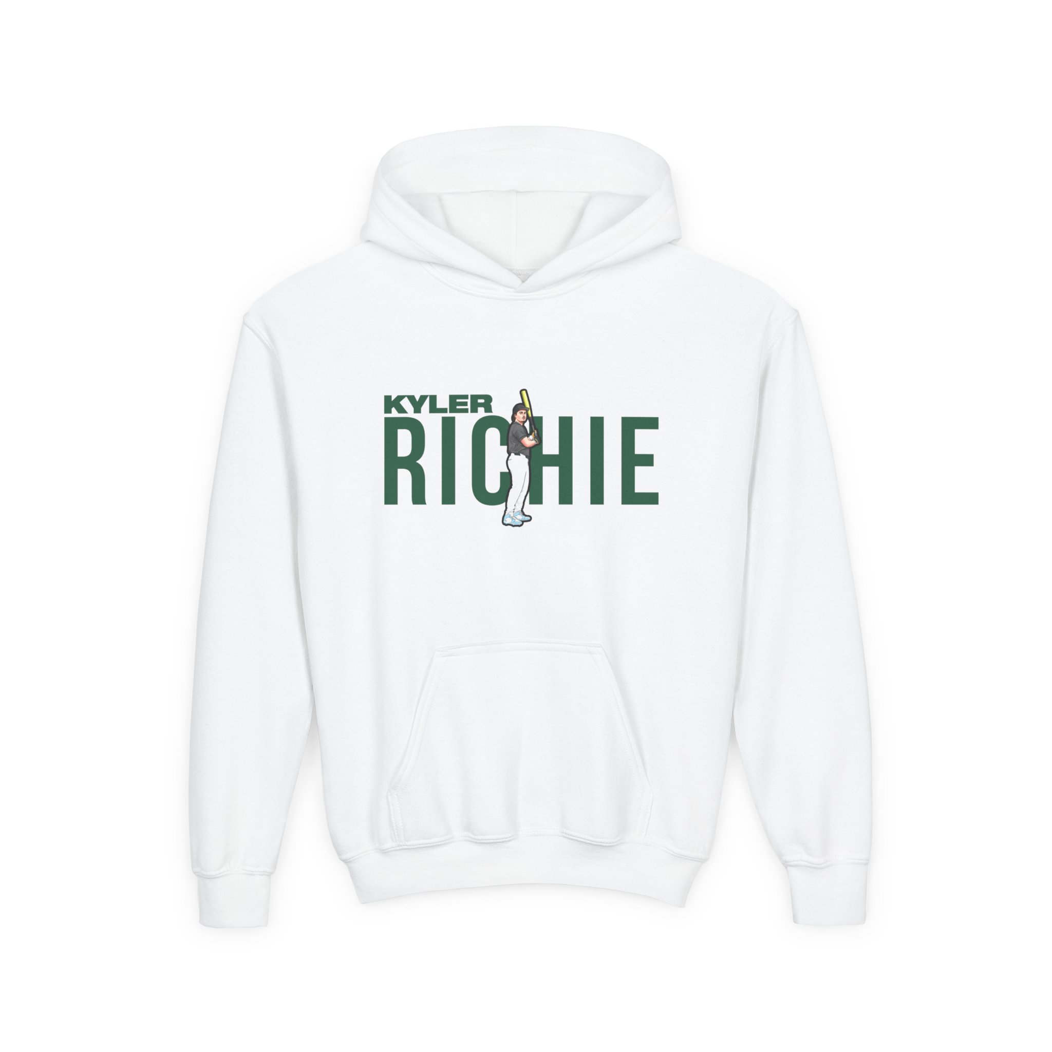 Youth Hoodie — character_player_name in White