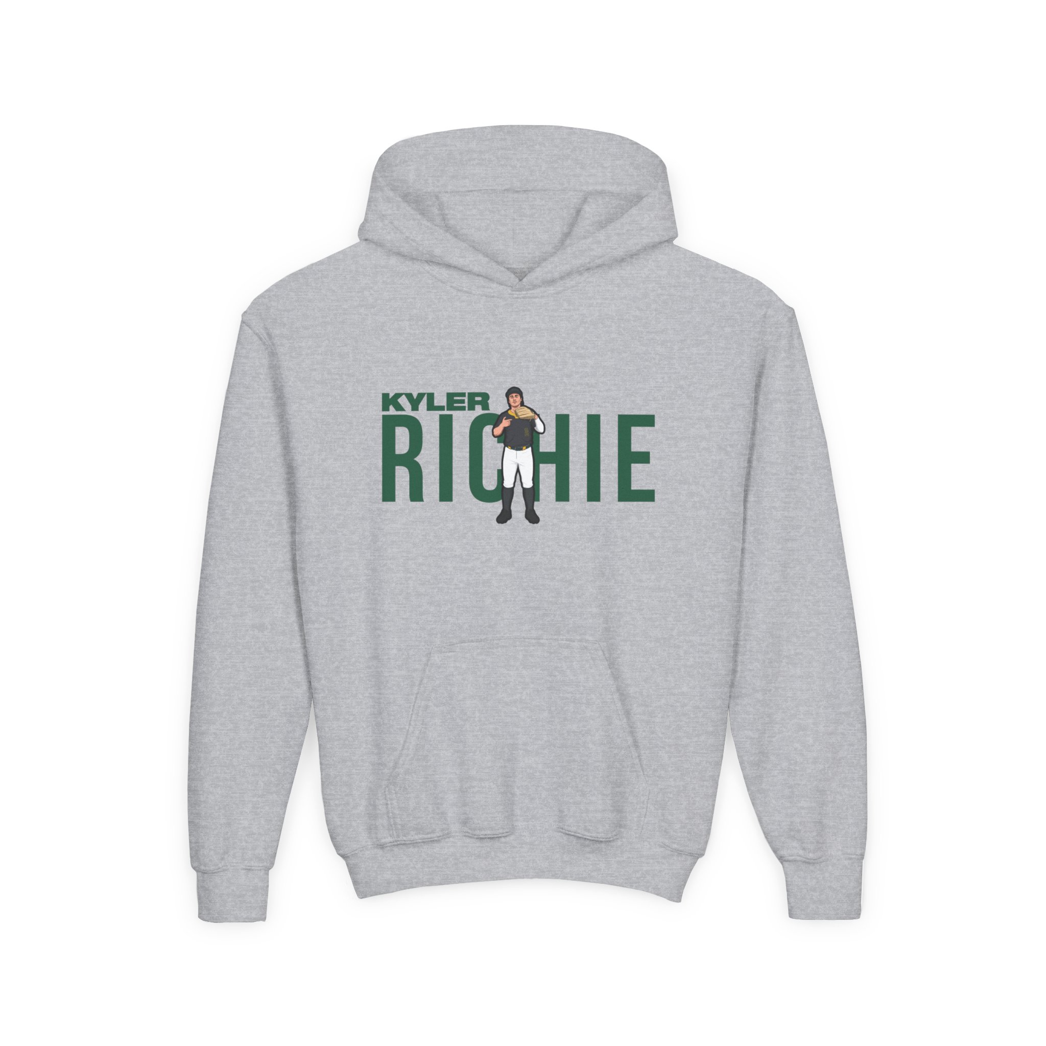 Youth Hoodie — character_player_name in Grey