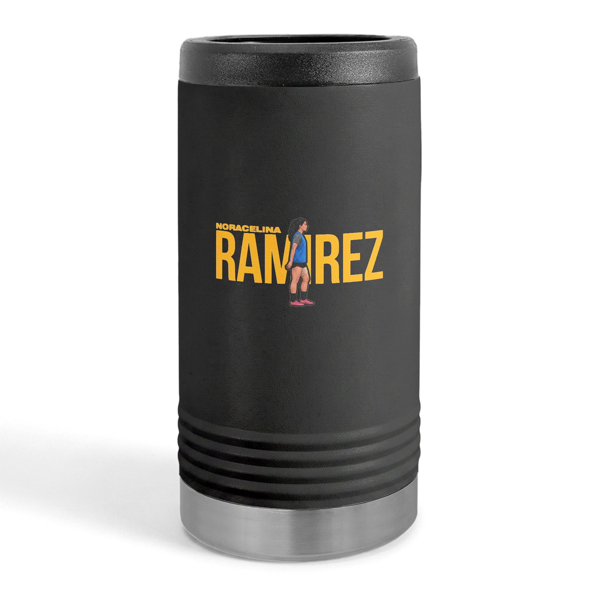 Slim Stainless Can Cooler — character_player_name in Black
