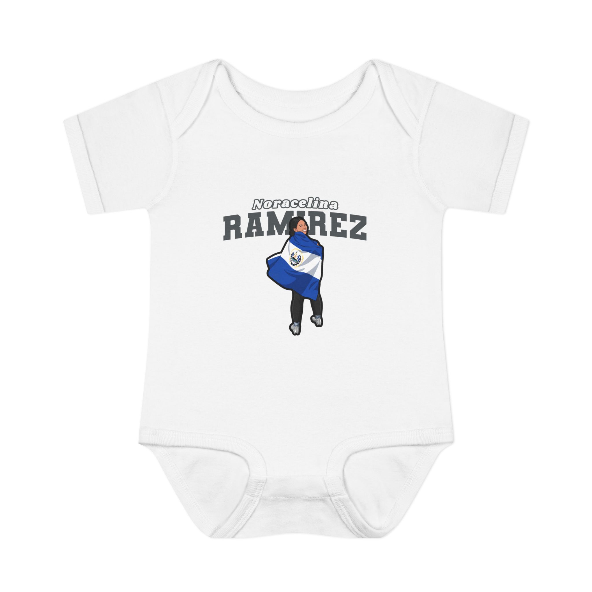 Baby Onesie — character_name_arch in White