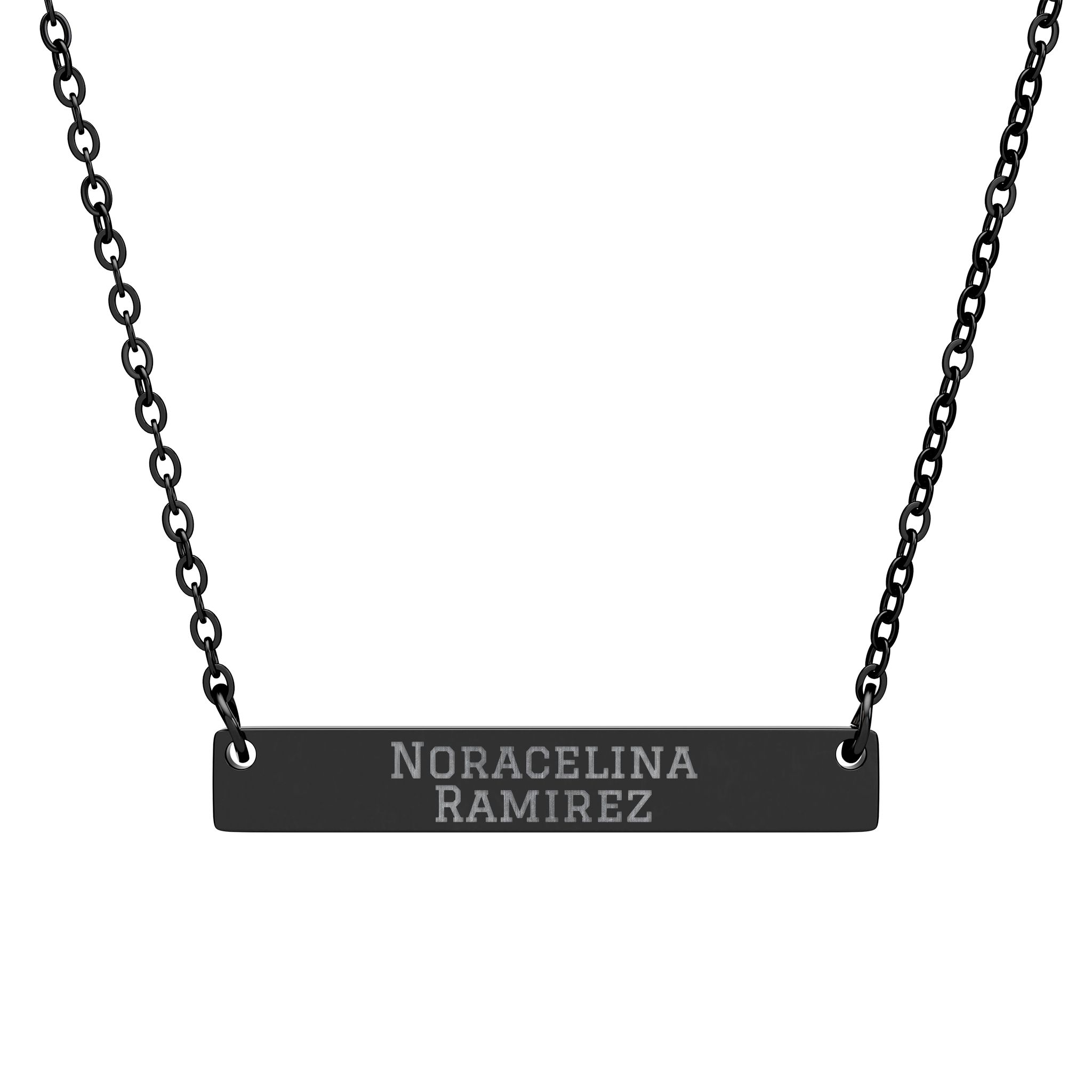 Engraved Bar Necklace — Classic in Black