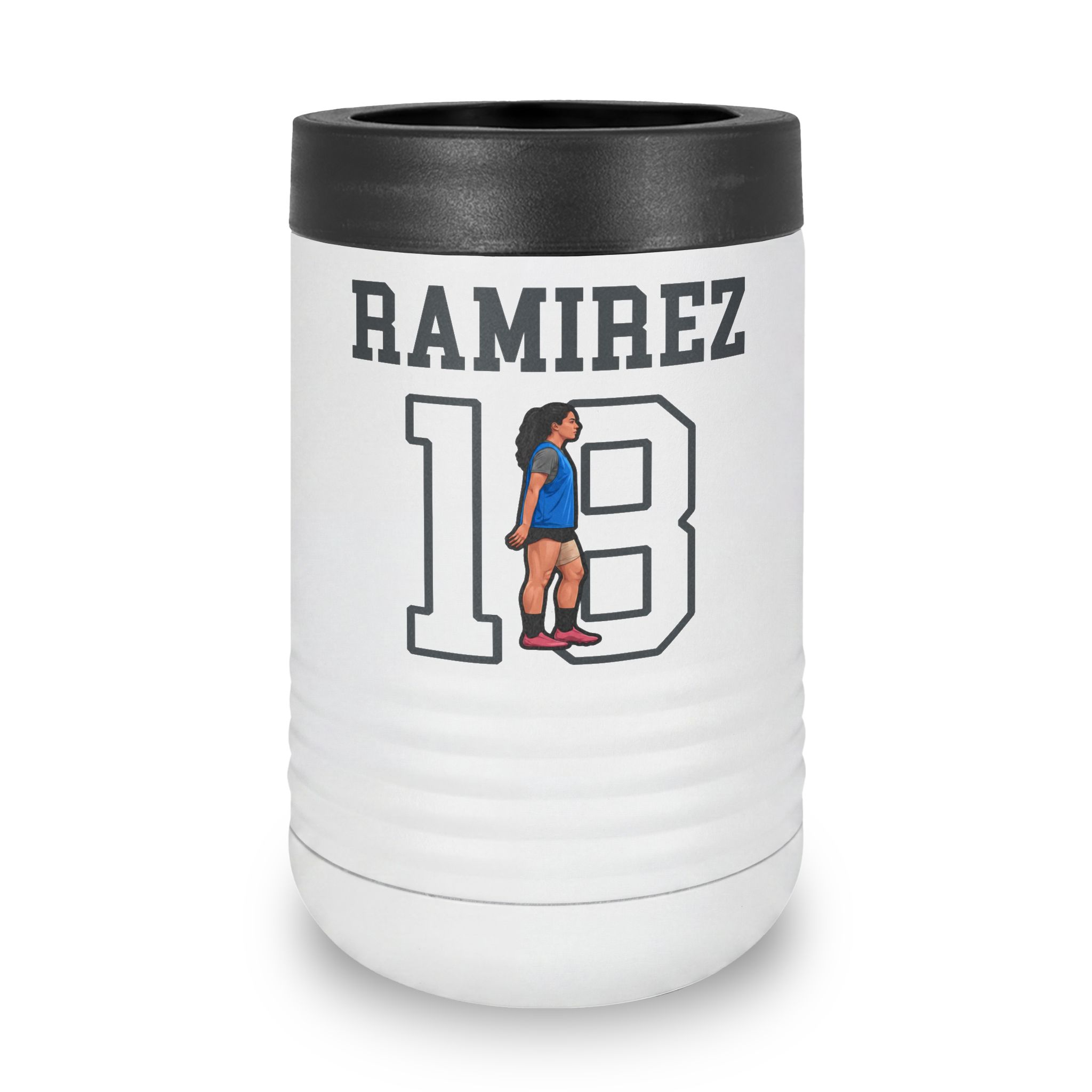 Stainless Can Cooler — character_shirsey in White