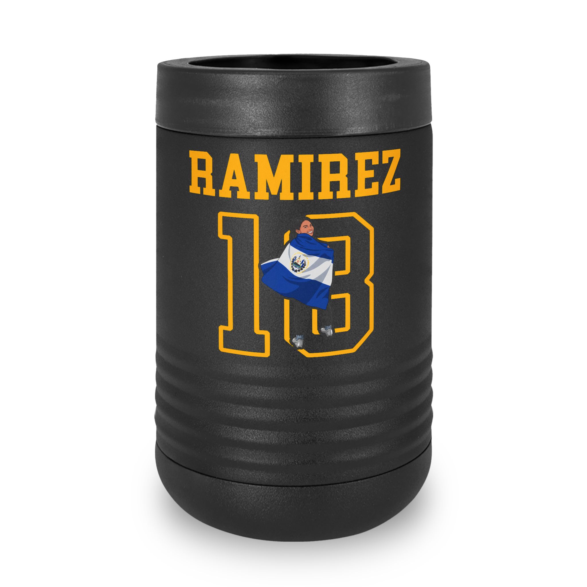 Stainless Can Cooler — character_shirsey in Black