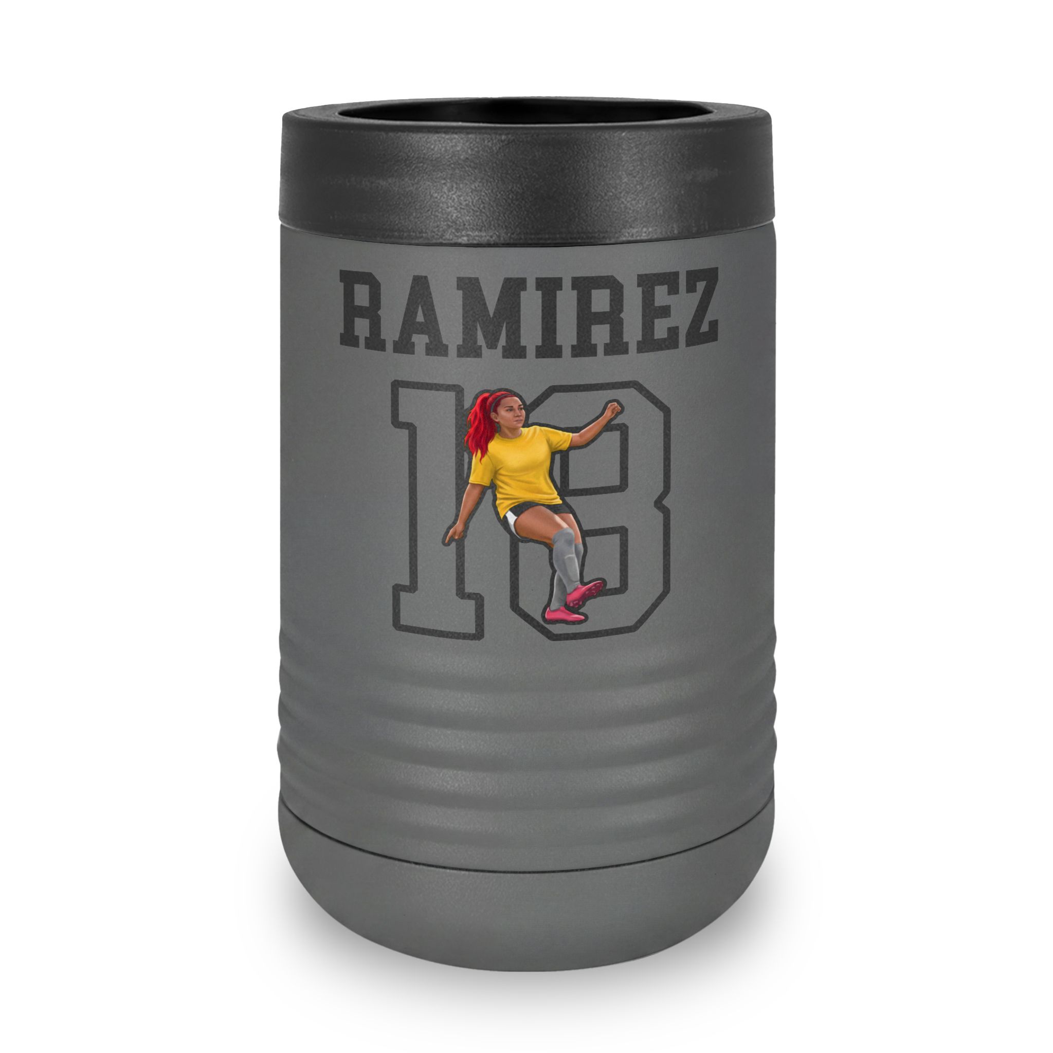 Stainless Can Cooler — character_shirsey in Grey