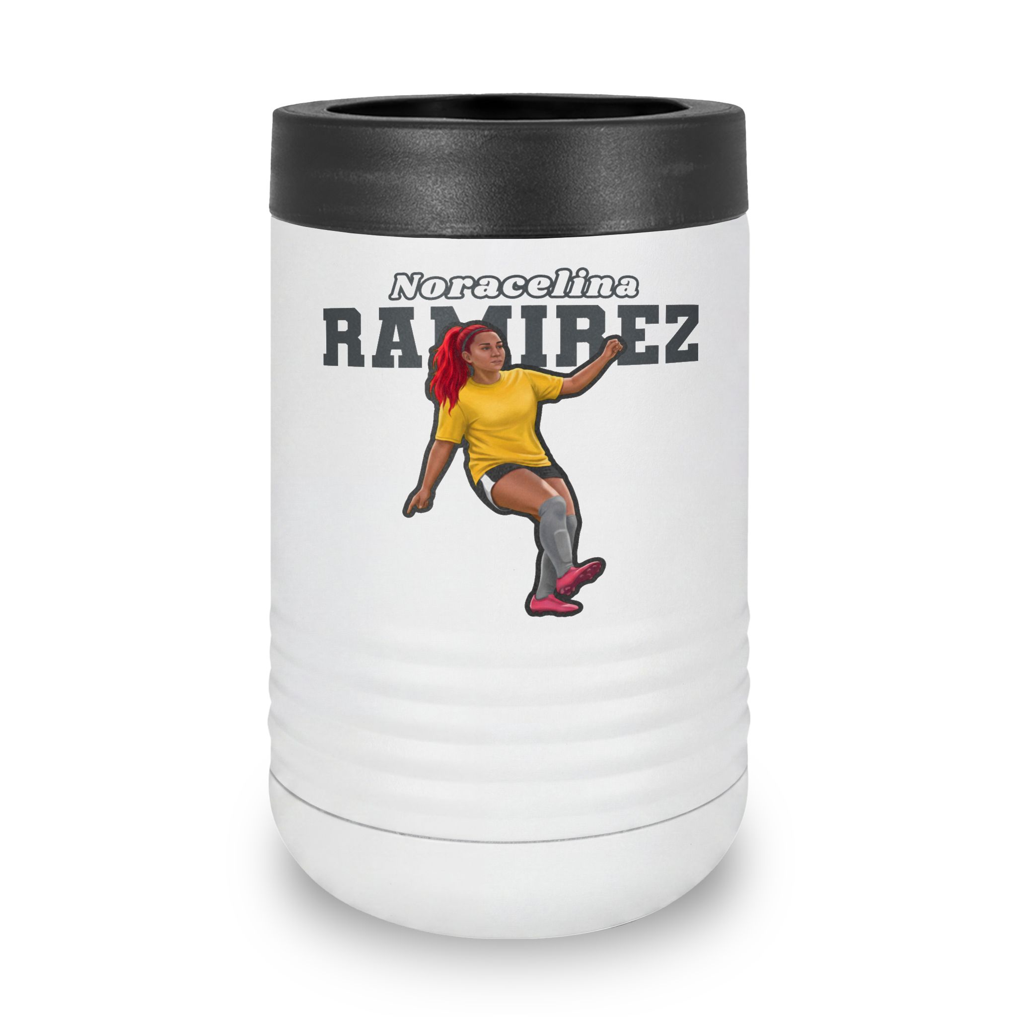 Stainless Can Cooler — character_name_arch in White