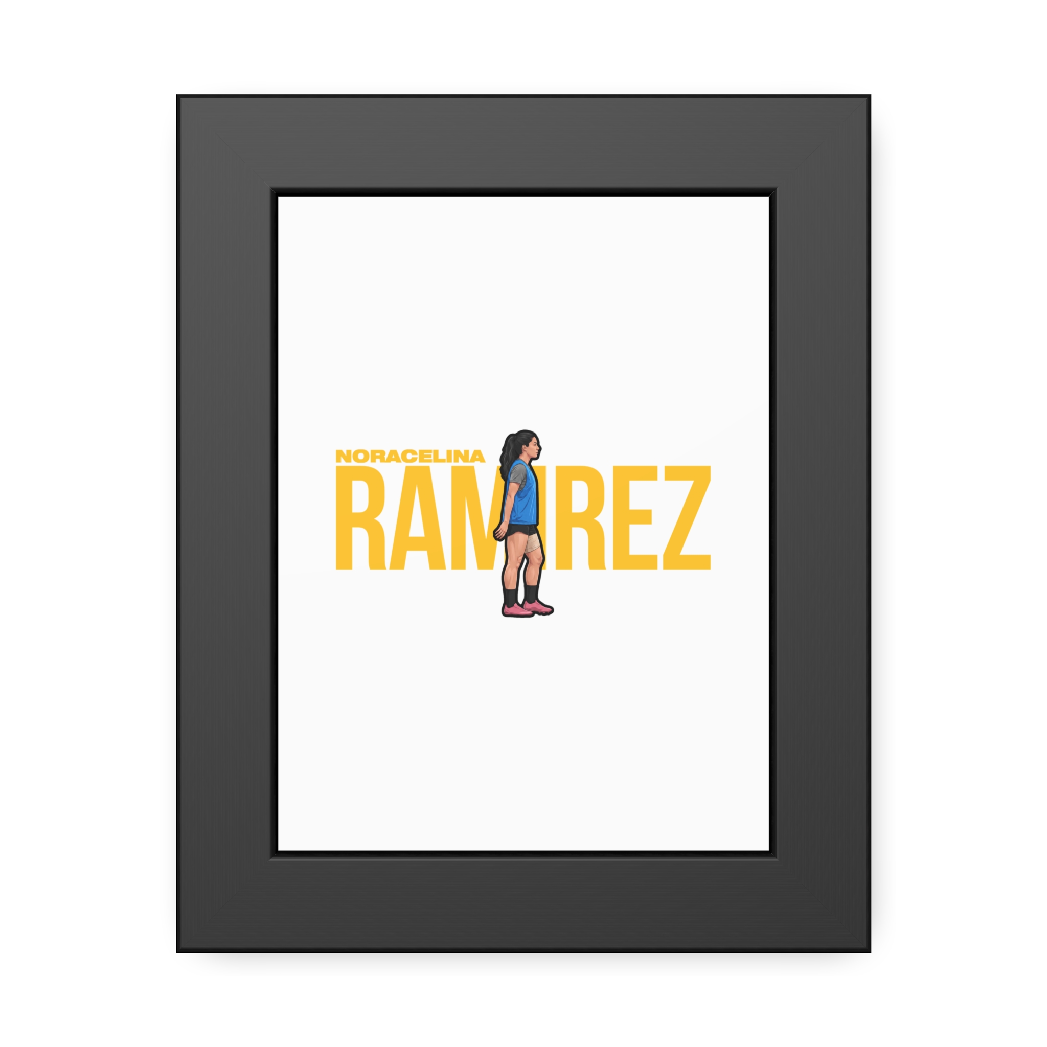 Framed Poster — character_player_name in Black