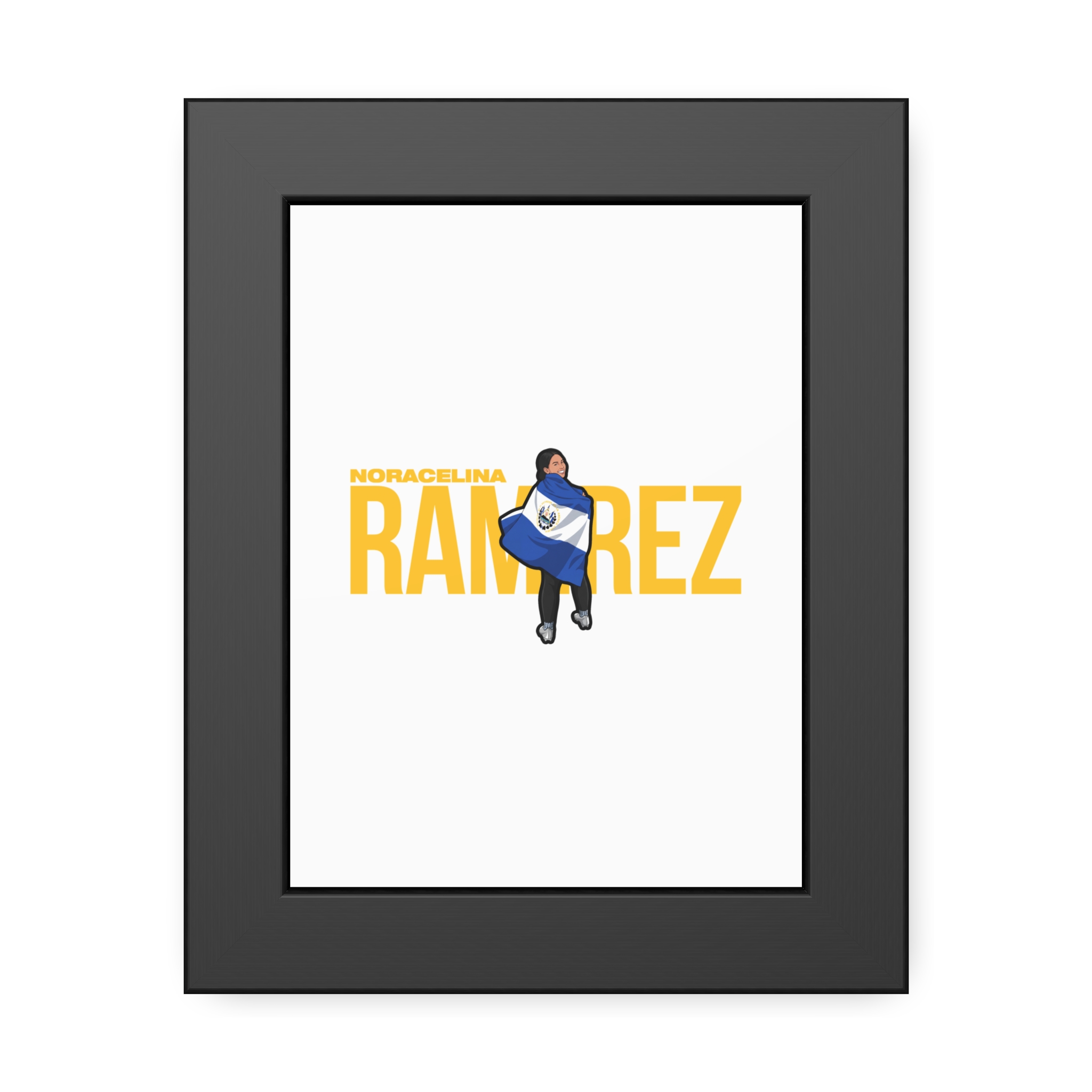 Framed Poster — character_player_name in Black