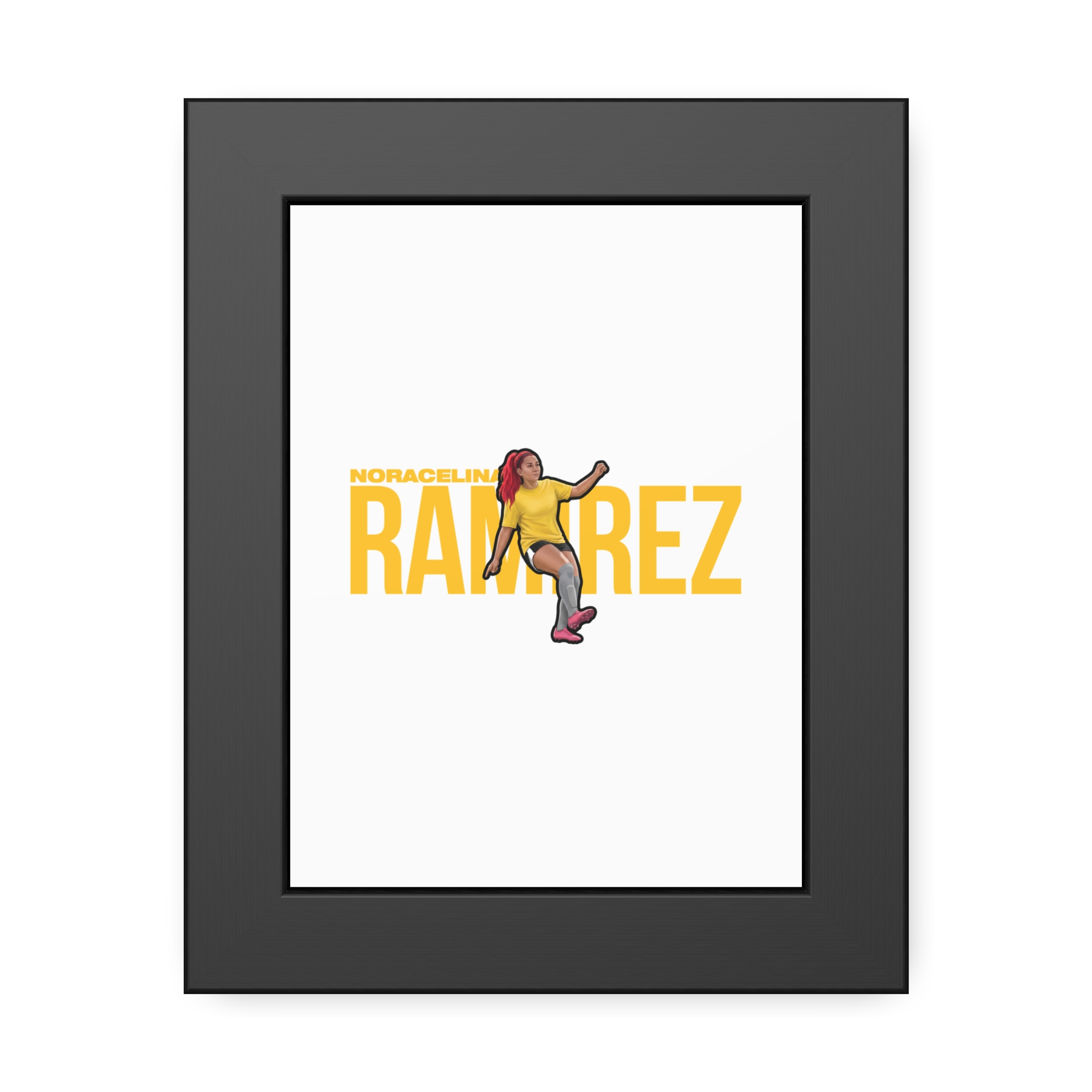 Framed Poster — character_player_name in Black
